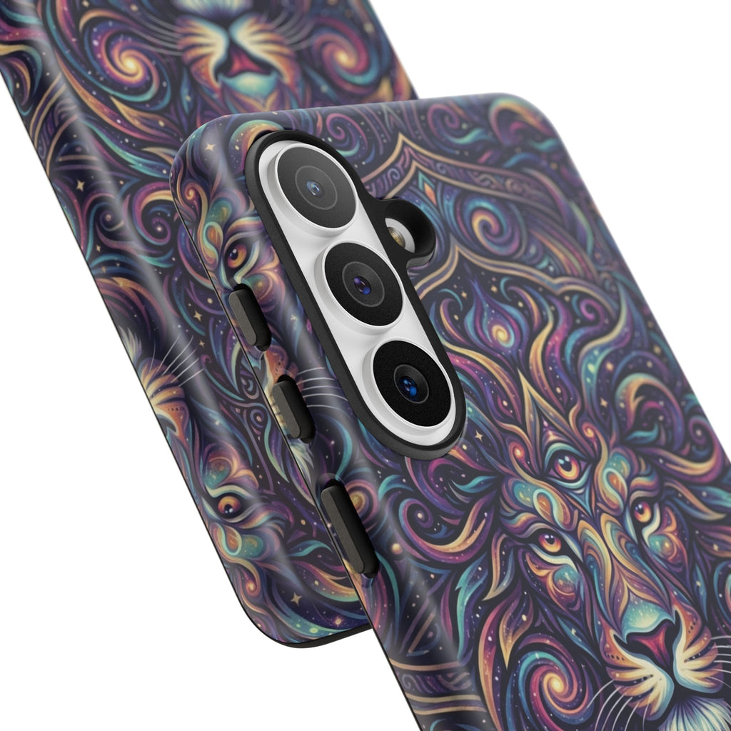 Lion Mandala Phone Case — Psychedelic Swirl Protective Cover