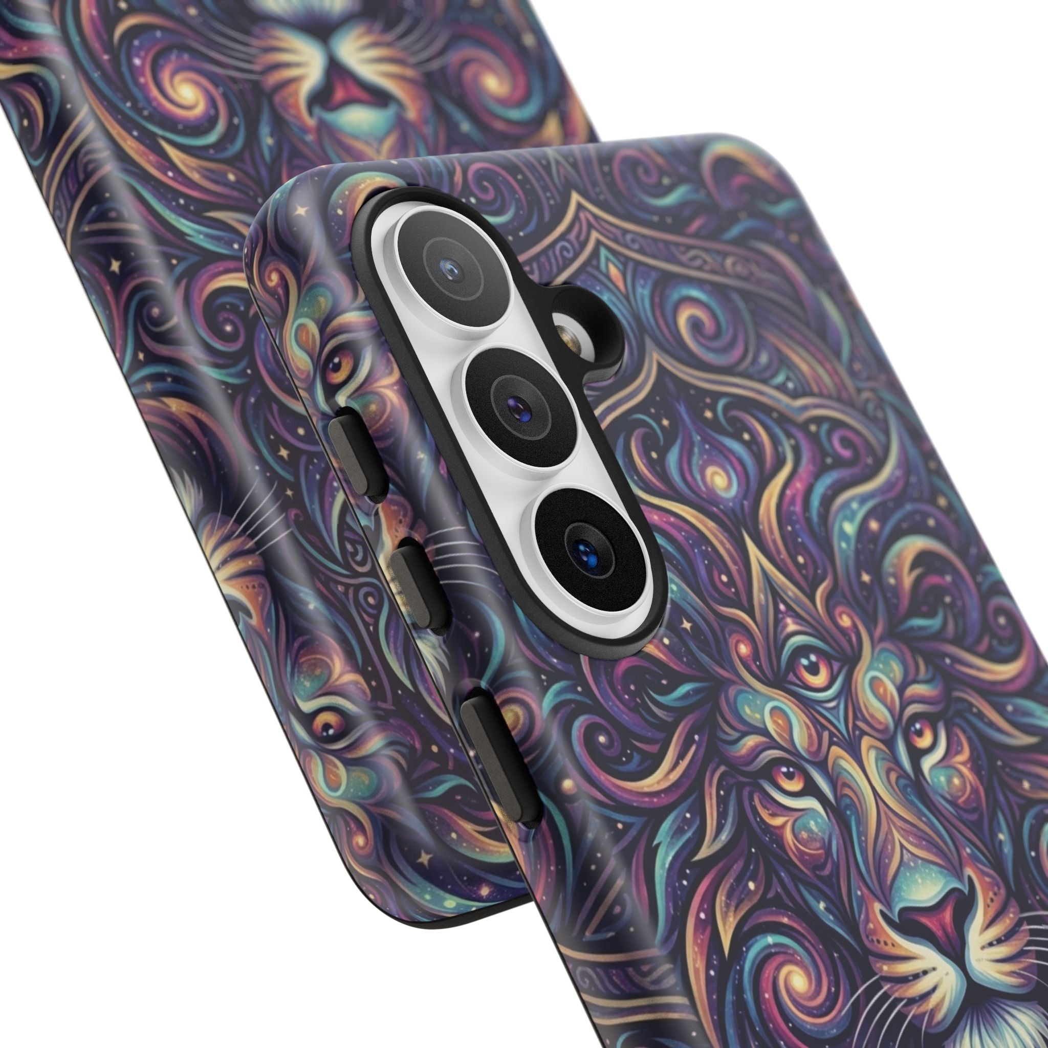 Lion Mandala Phone Case — Psychedelic Swirl Protective Cover