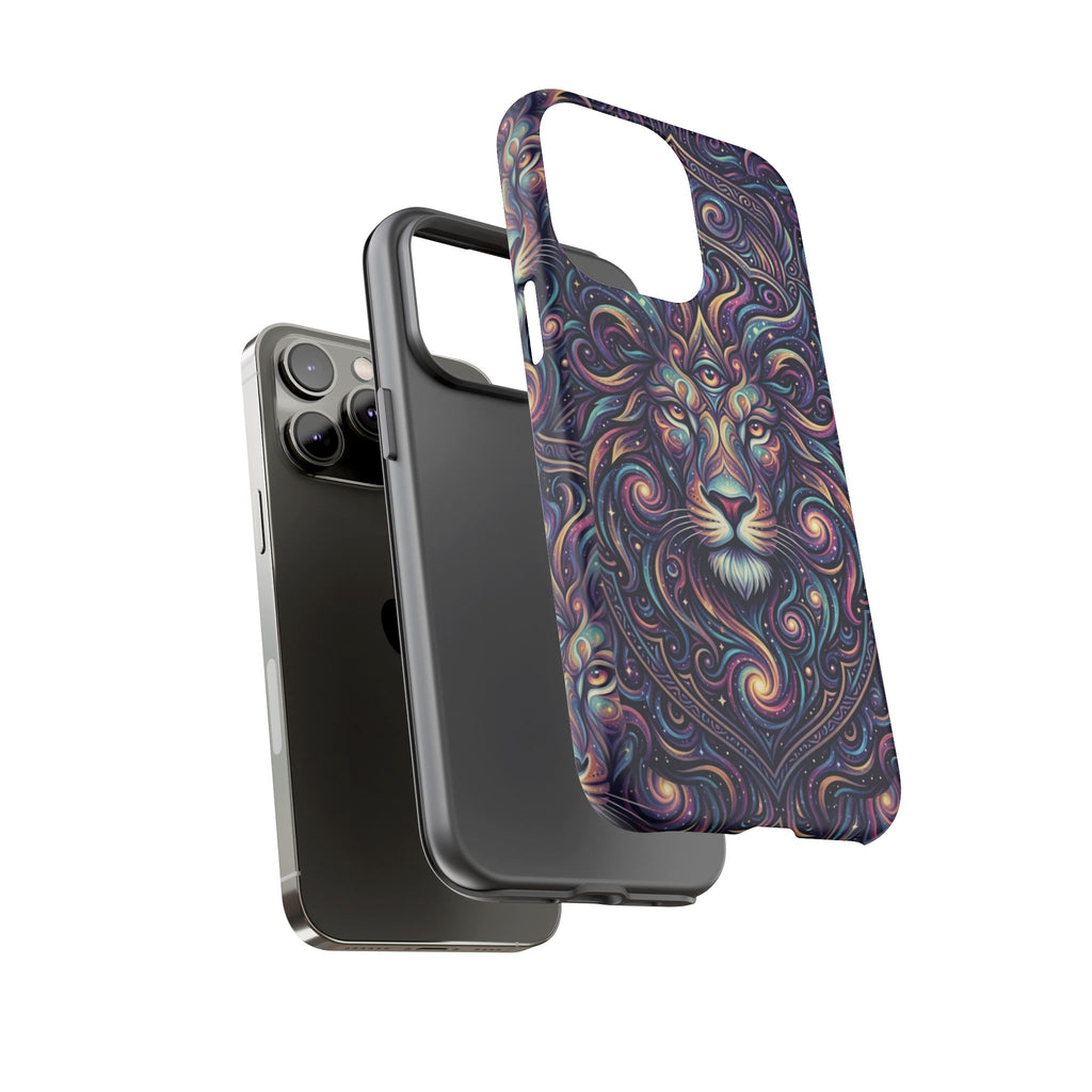 Lion Mandala Phone Case — Psychedelic Swirl Protective Cover