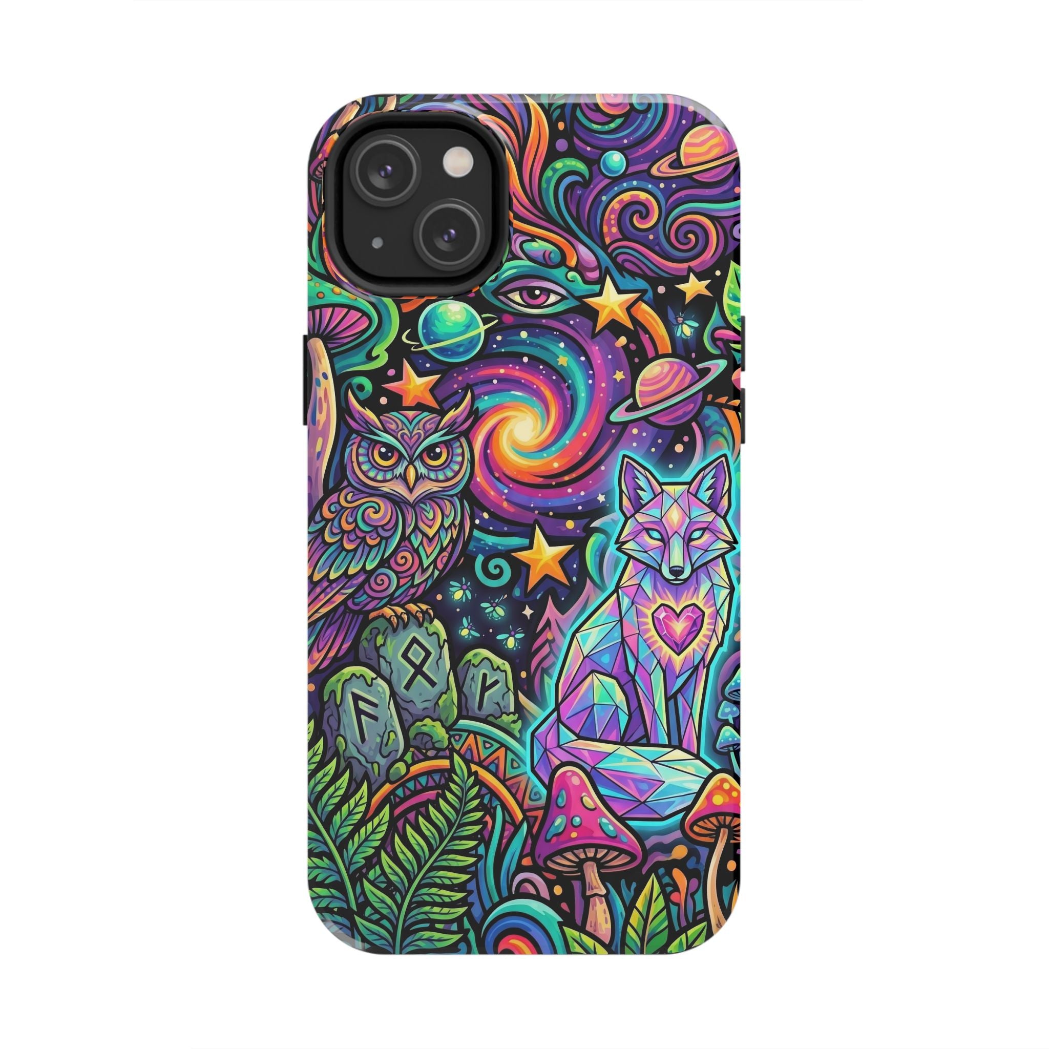 Psychedelic Owl/Wolf Tough Phone Cases