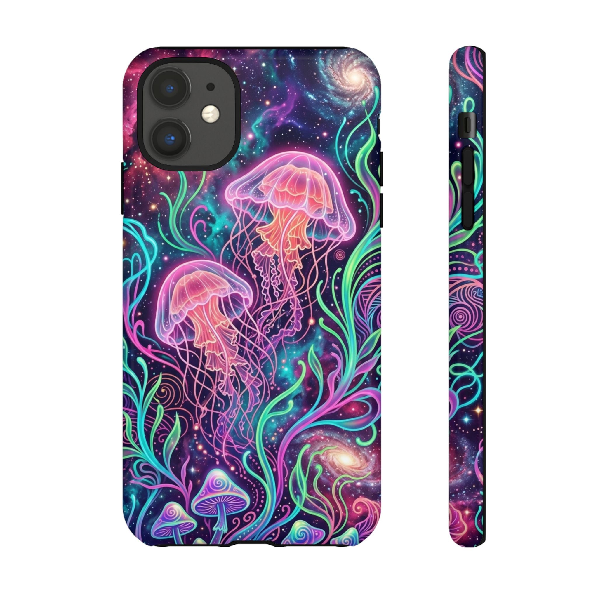 Jellyfish Galaxy Phone Case – Neon Sea Mushroom Tough Case