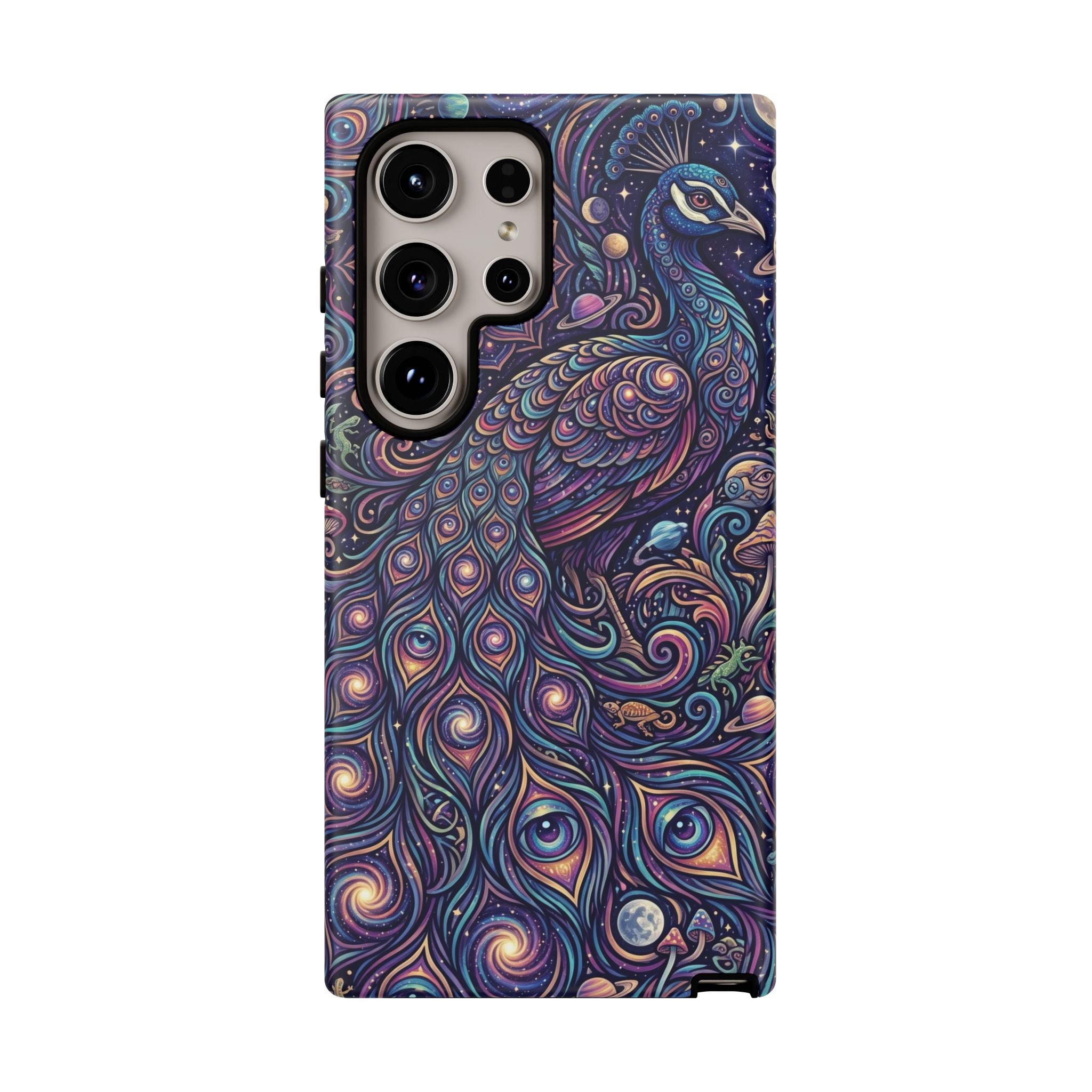 Peacock Mandala Phone Case — Protective Tough Case with Mystic Boho Design