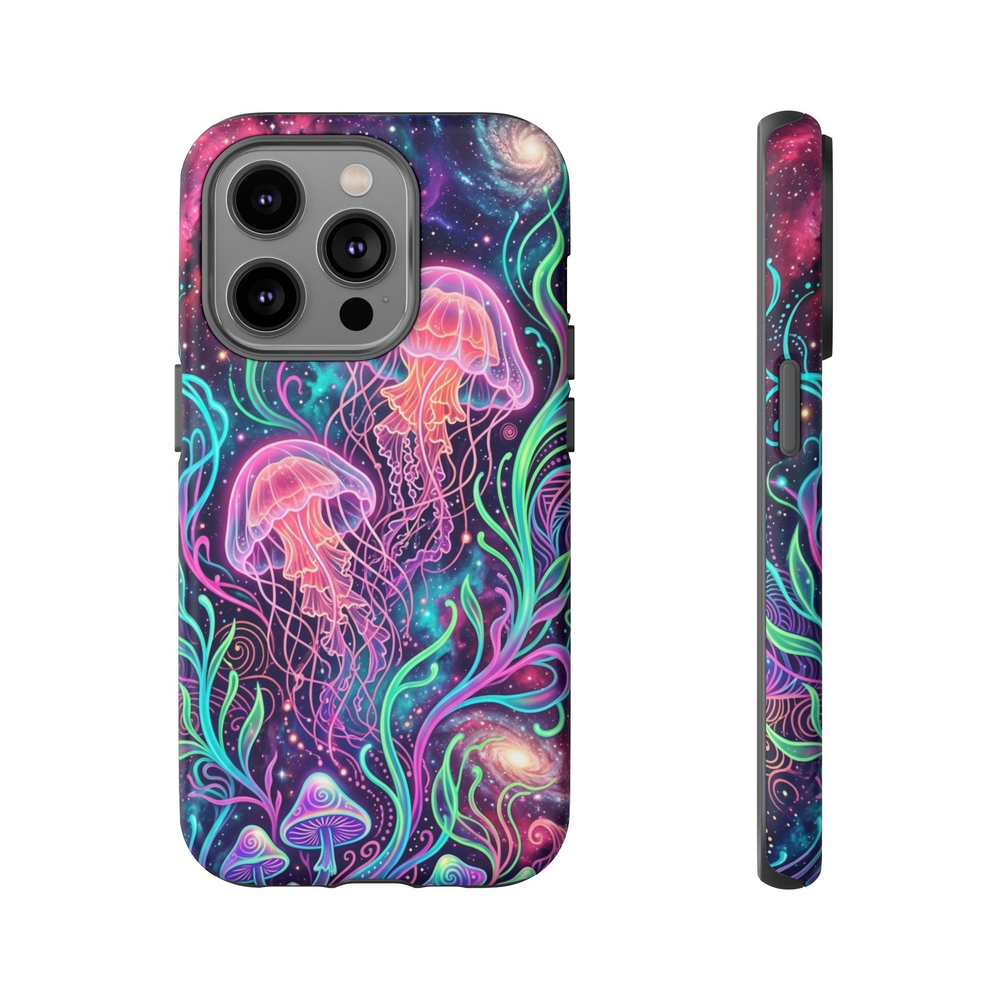 Jellyfish Galaxy Phone Case – Neon Sea Mushroom Tough Case
