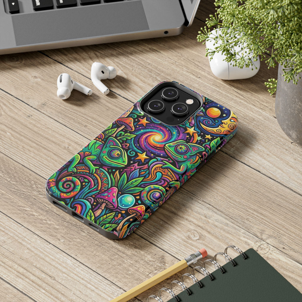 Psychedelic Chameleon Swirl Tough Phone Case