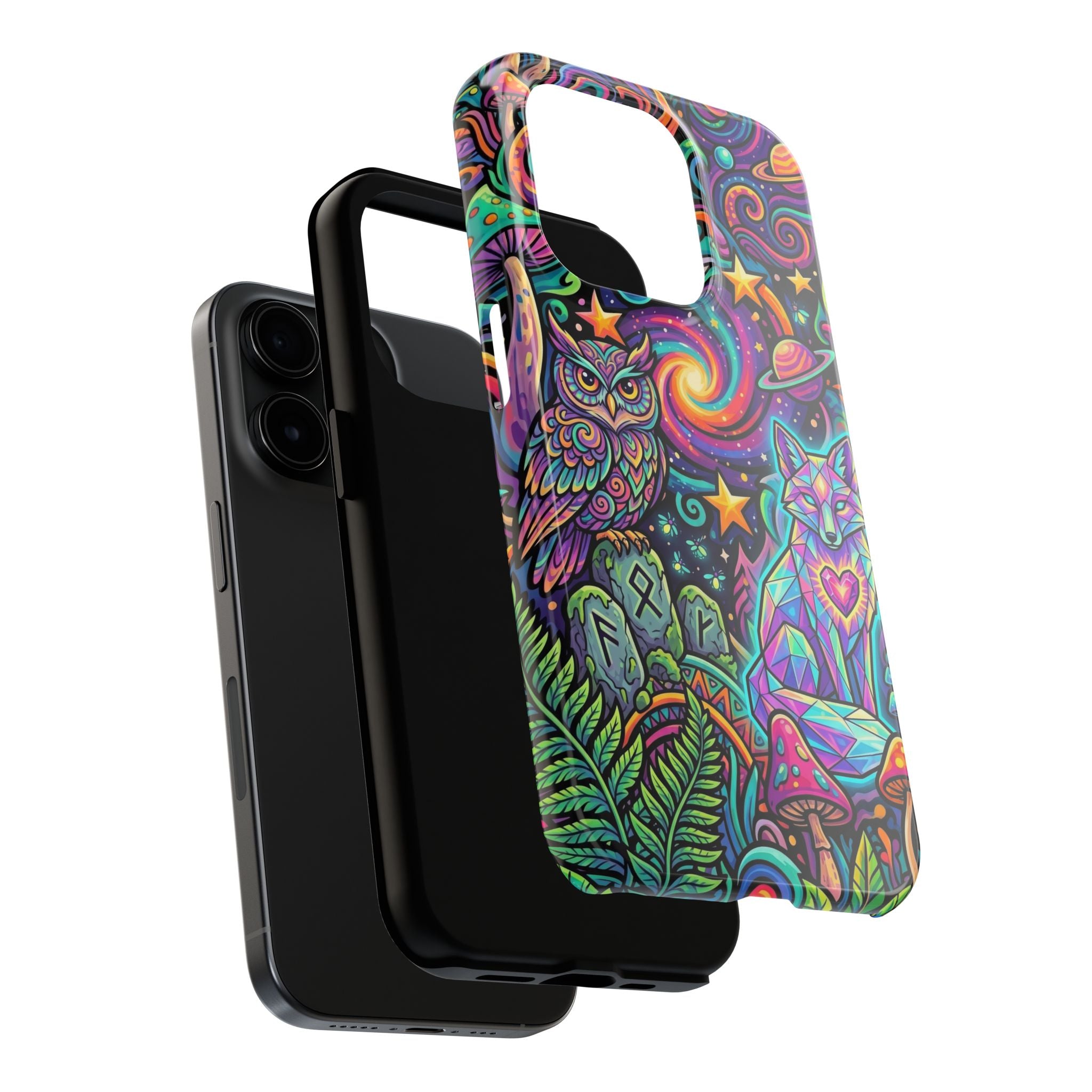 Psychedelic Owl/Wolf Tough Phone Cases