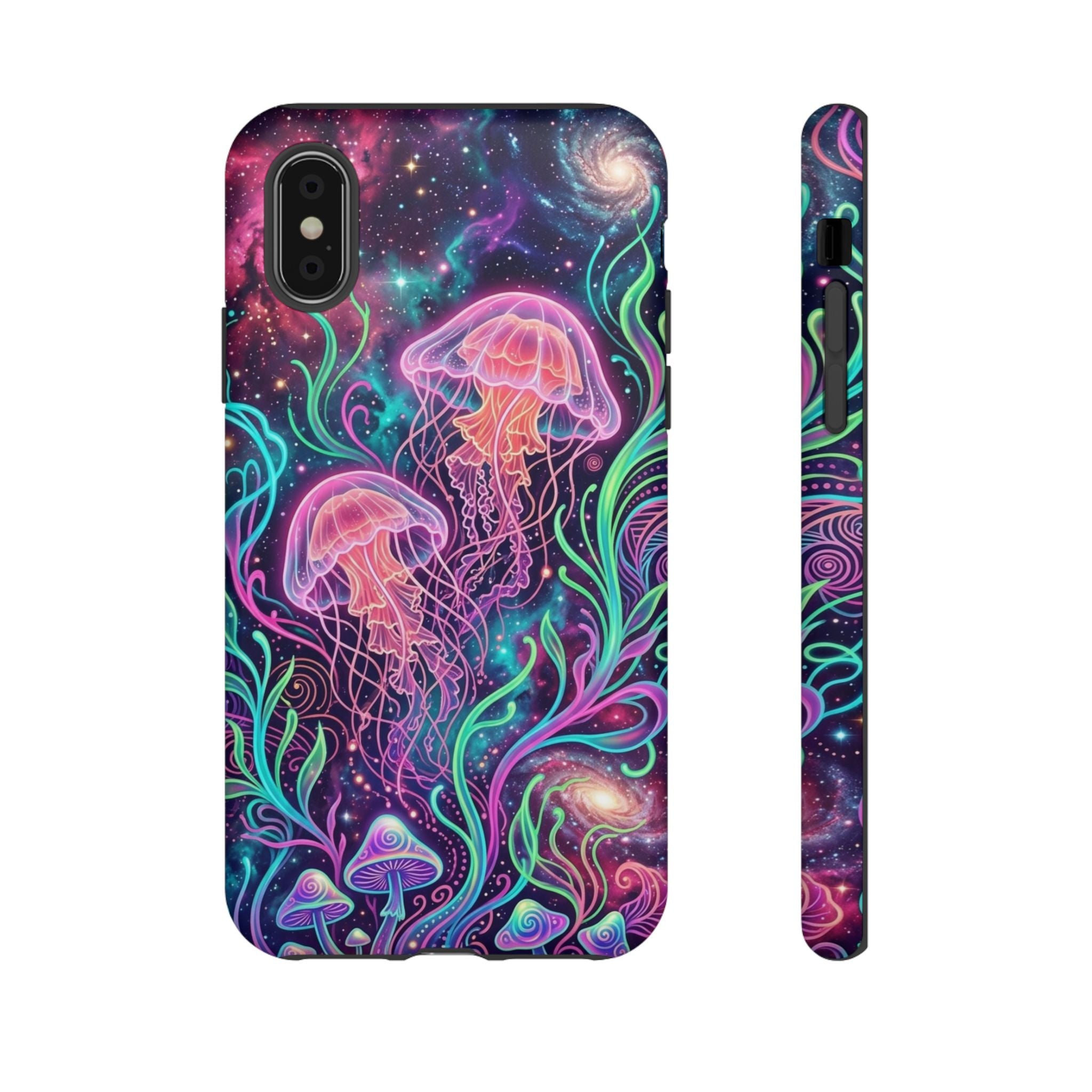 Jellyfish Galaxy Phone Case – Neon Sea Mushroom Tough Case