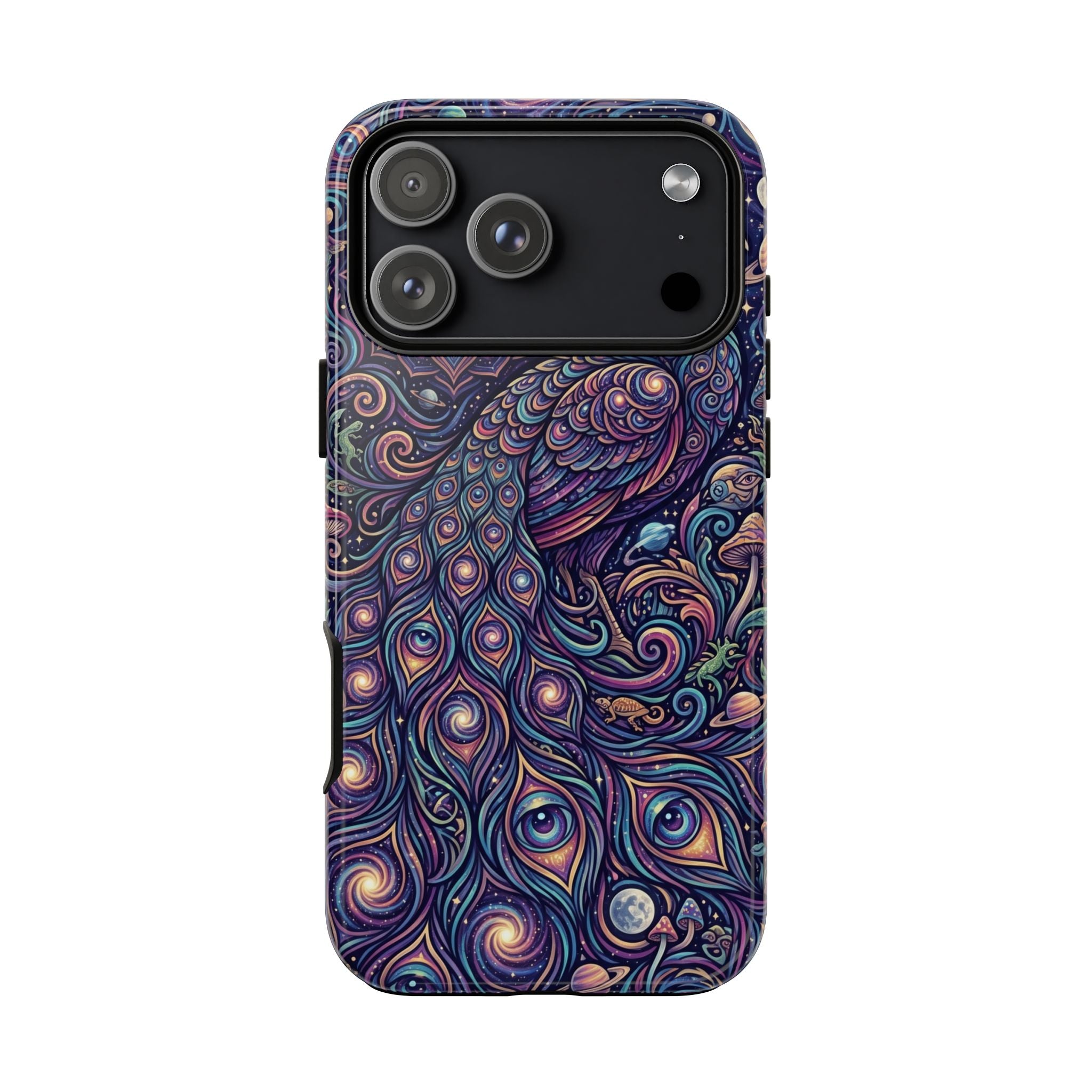 Peacock Mandala Phone Case — Protective Tough Case with Mystic Boho Design