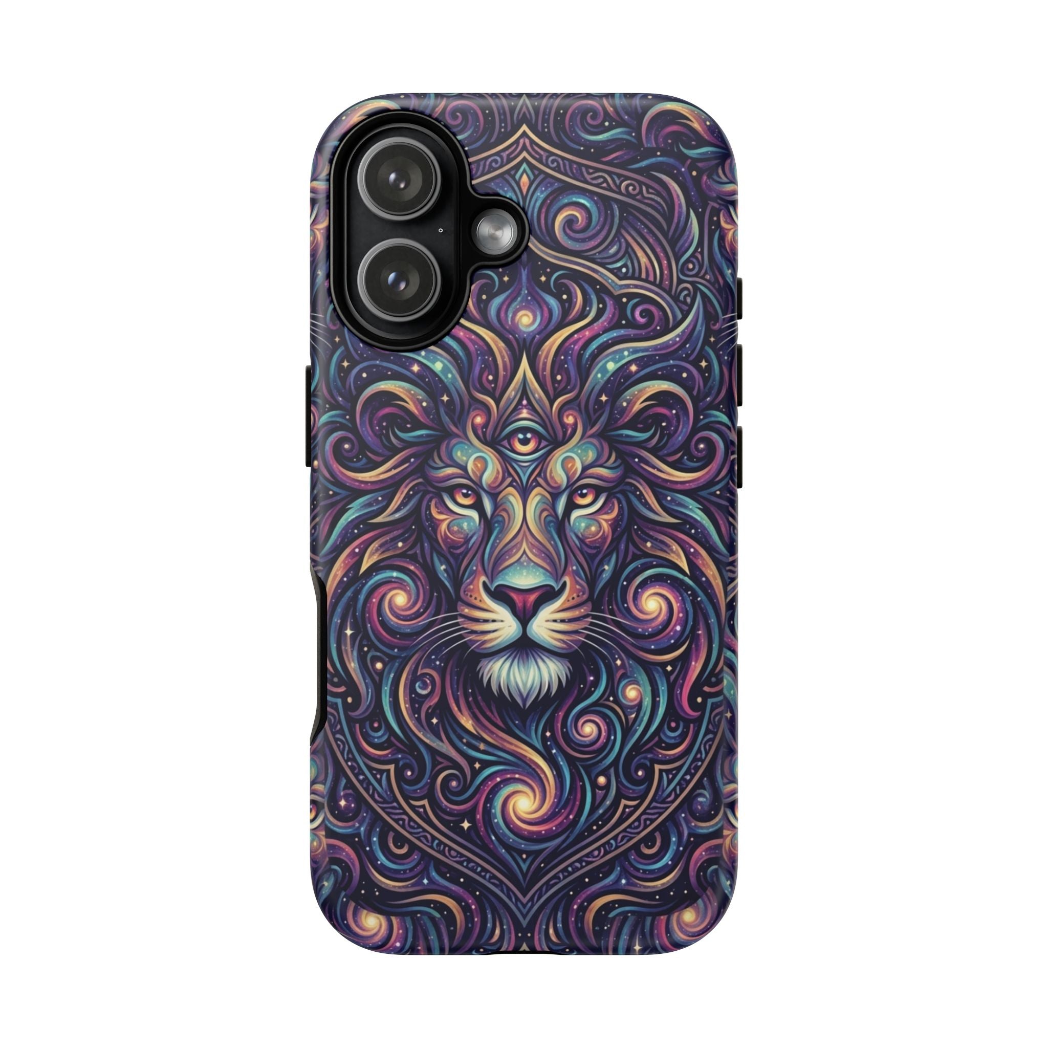 Lion Mandala Phone Case — Psychedelic Swirl Protective Cover