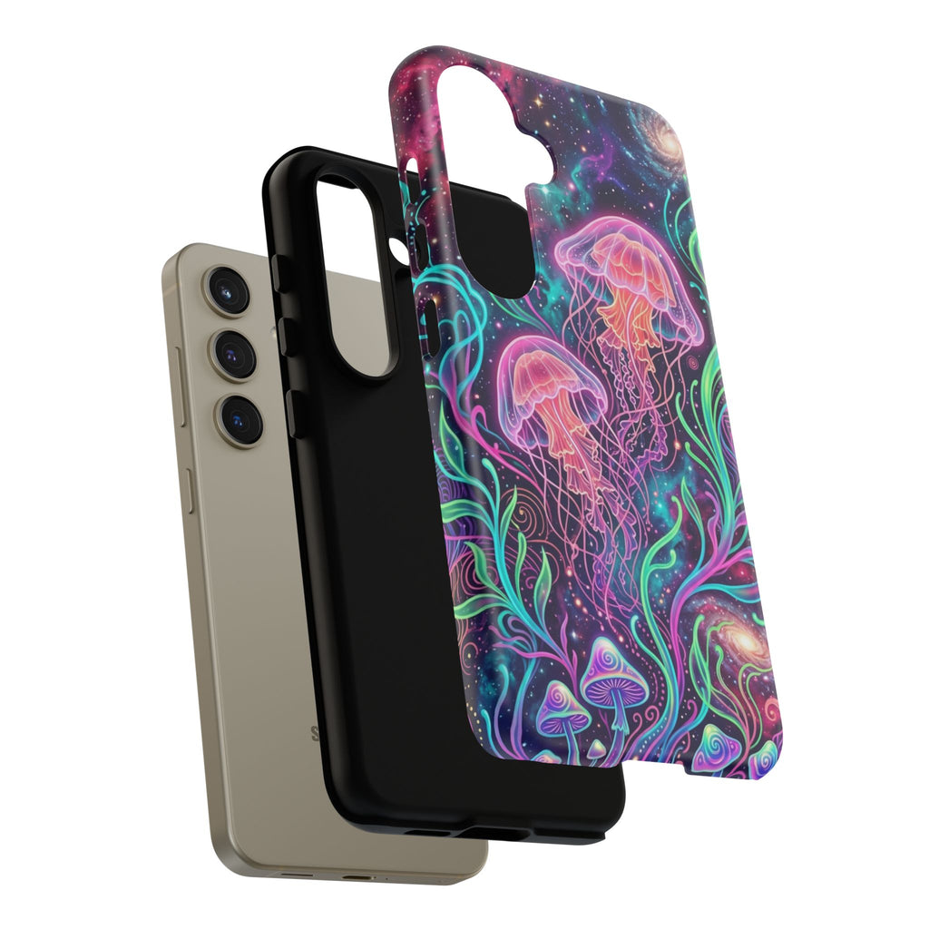 Jellyfish Galaxy Phone Case – Neon Sea Mushroom Tough Case