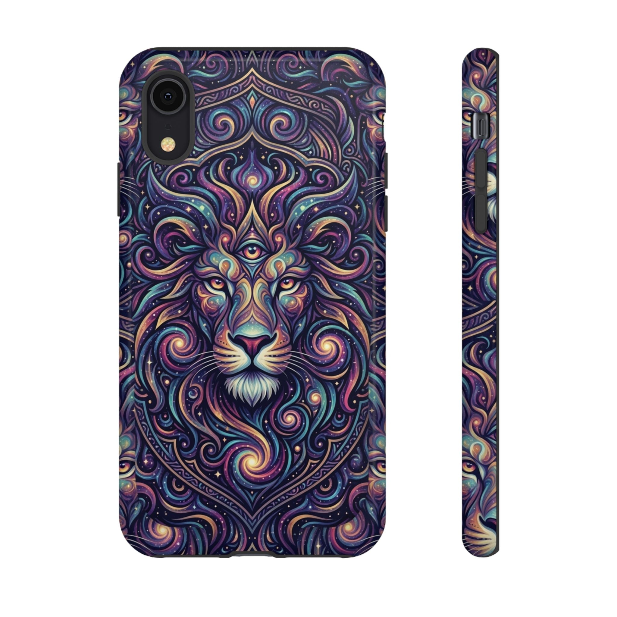 Lion Mandala Phone Case — Psychedelic Swirl Protective Cover