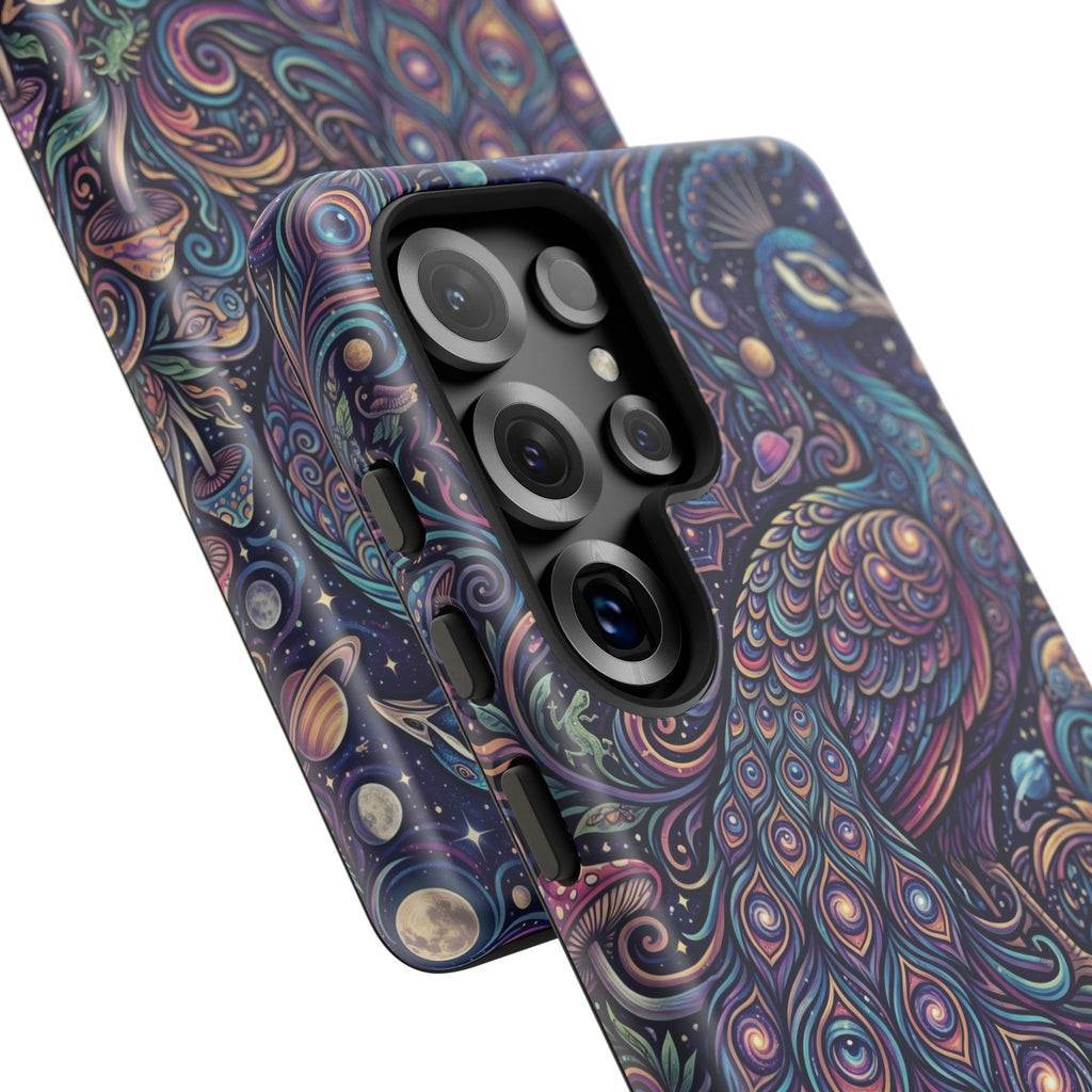 Peacock Mandala Phone Case — Protective Tough Case with Mystic Boho Design