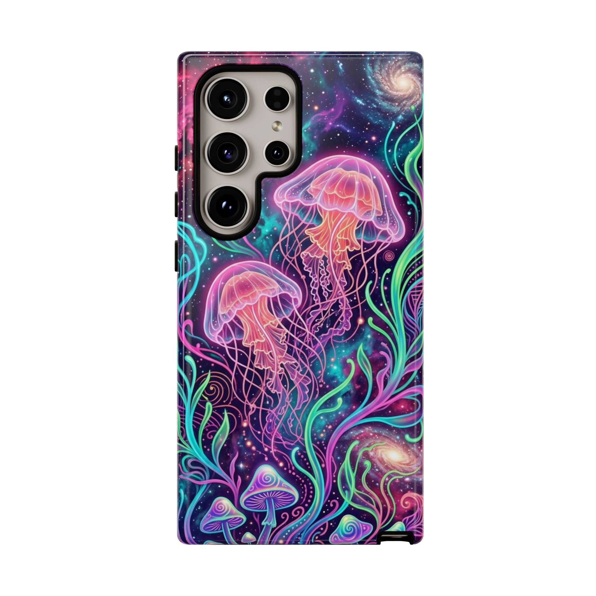 Jellyfish Galaxy Phone Case – Neon Sea Mushroom Tough Case