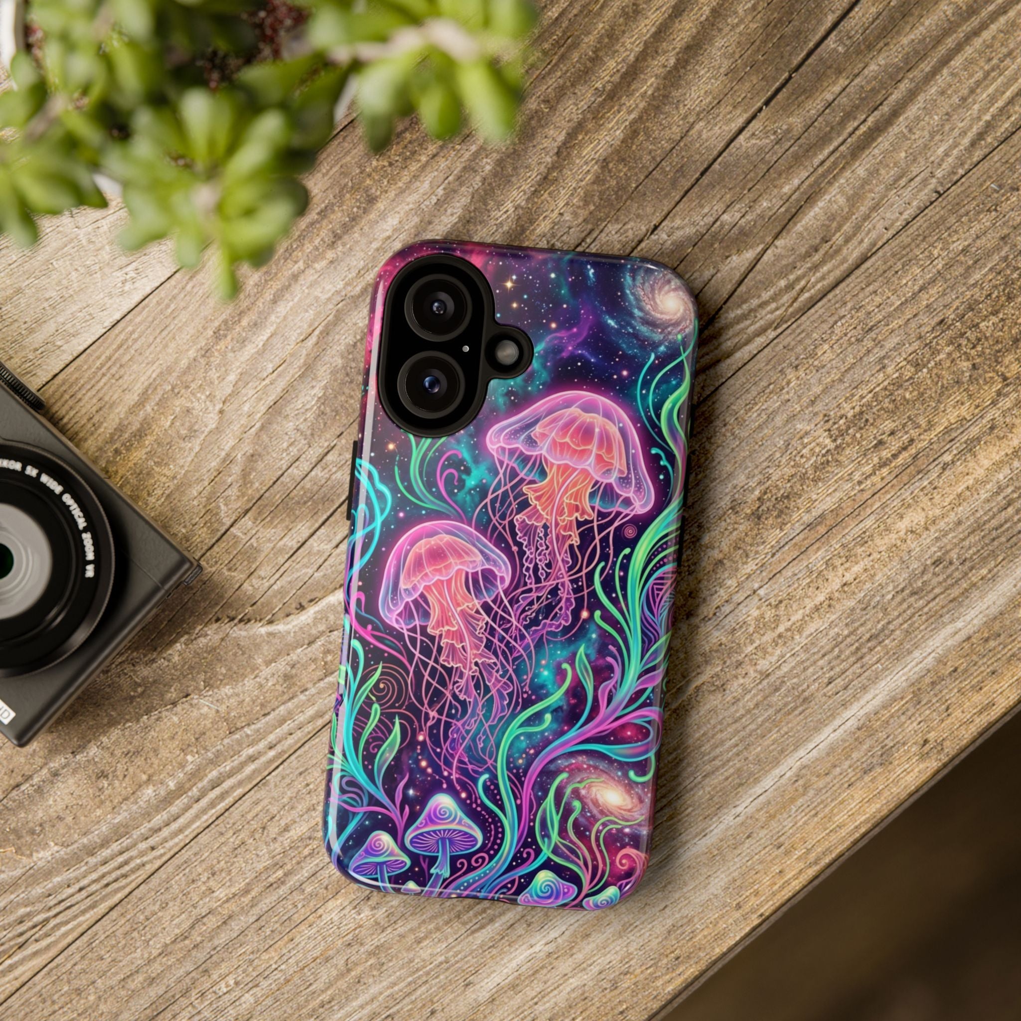 Jellyfish Galaxy Phone Case – Neon Sea Mushroom Tough Case
