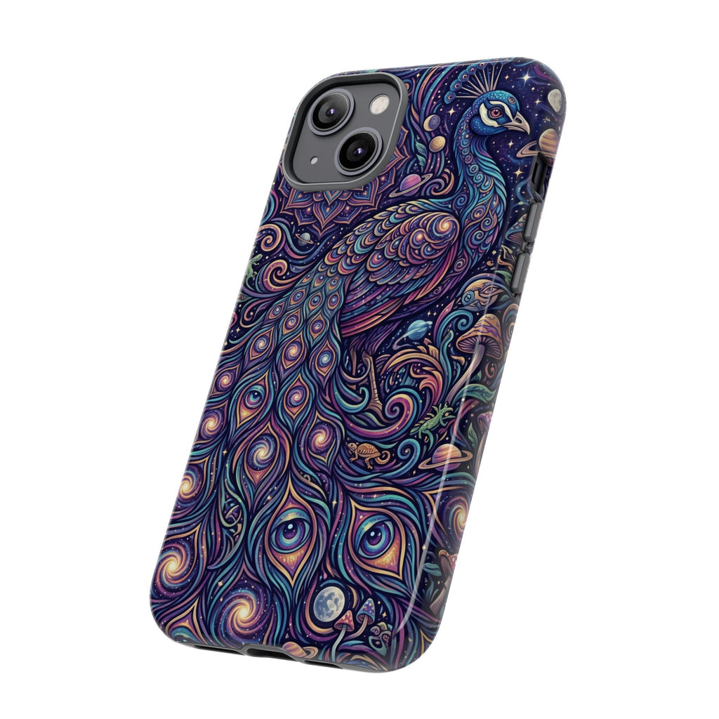 Peacock Mandala Phone Case — Protective Tough Case with Mystic Boho Design