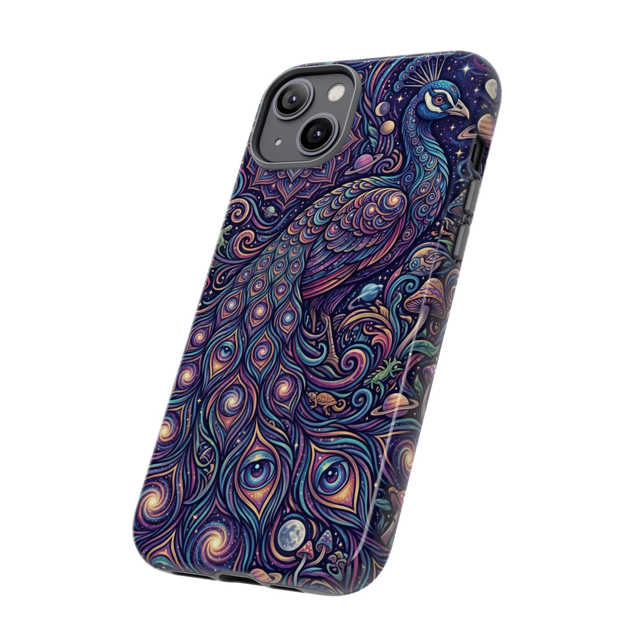 Peacock Mandala Phone Case — Protective Tough Case with Mystic Boho Design