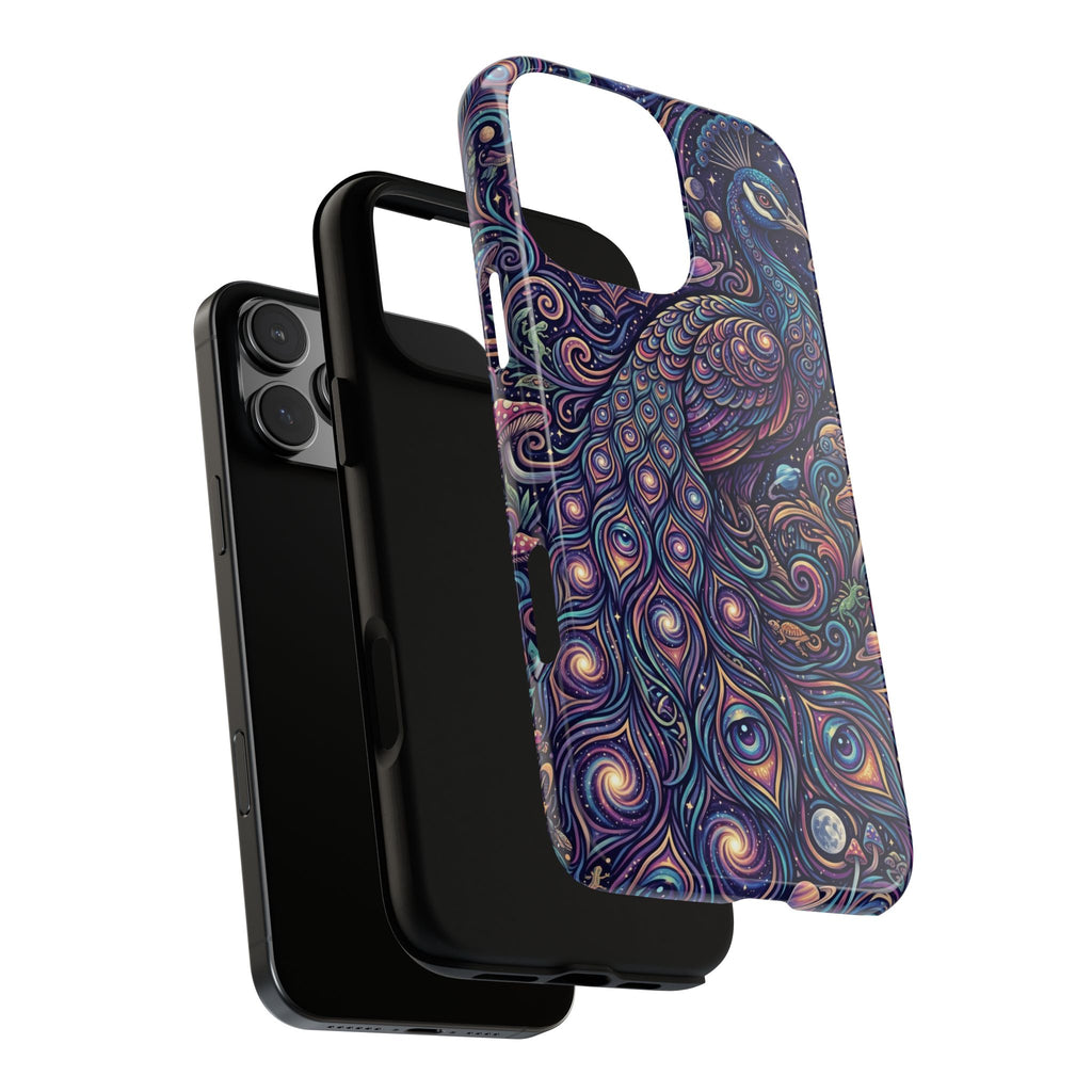 Peacock Mandala Phone Case — Protective Tough Case with Mystic Boho Design