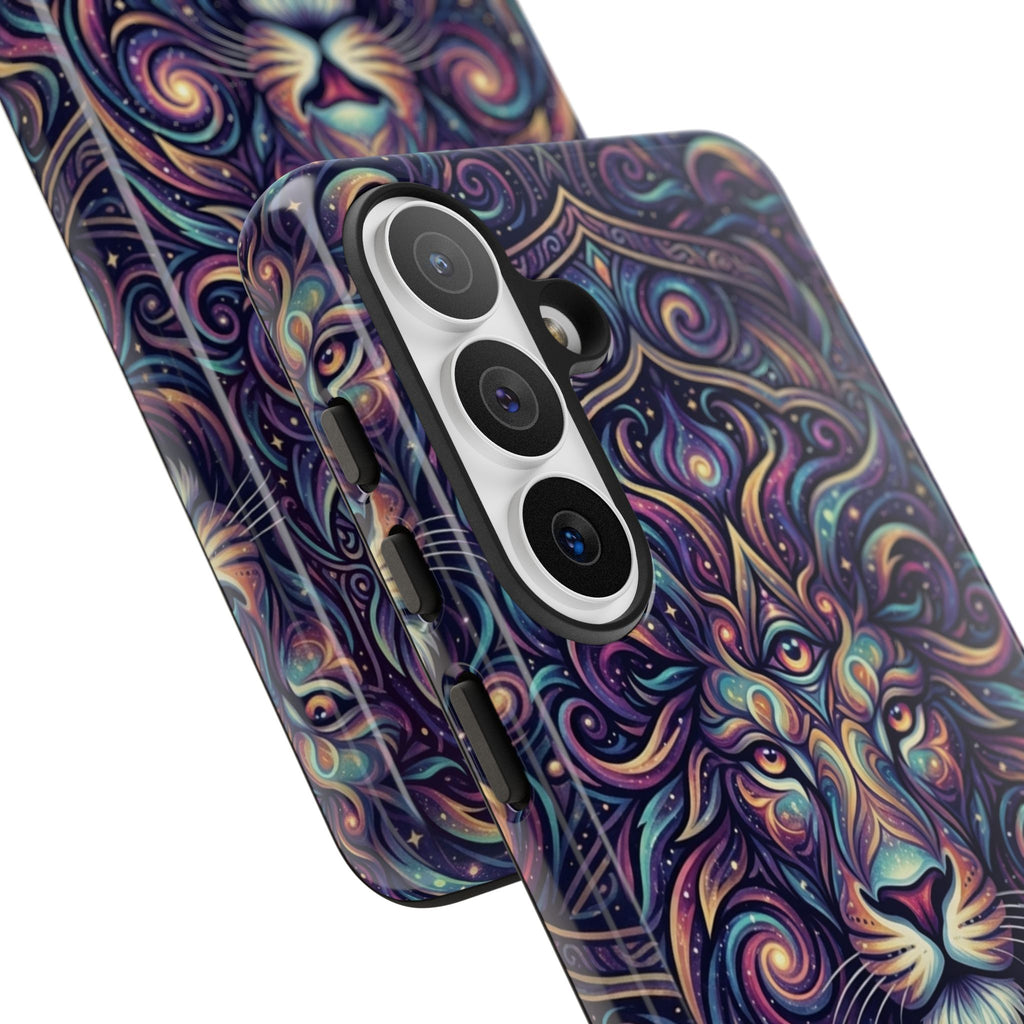 Lion Mandala Phone Case — Psychedelic Swirl Protective Cover