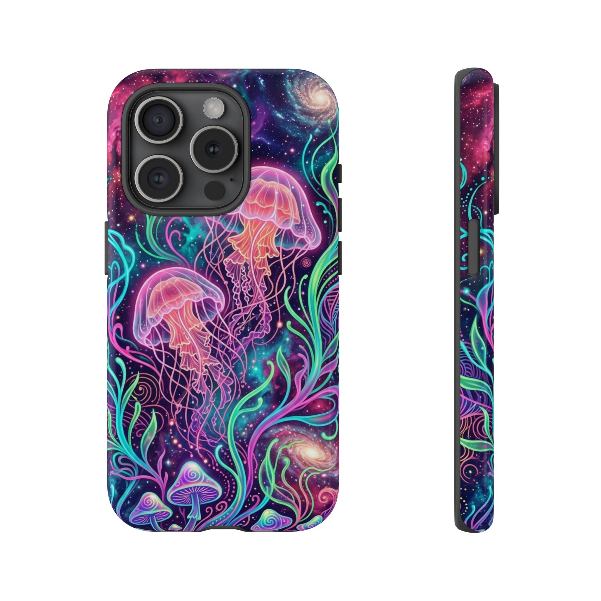 Jellyfish Galaxy Phone Case – Neon Sea Mushroom Tough Case