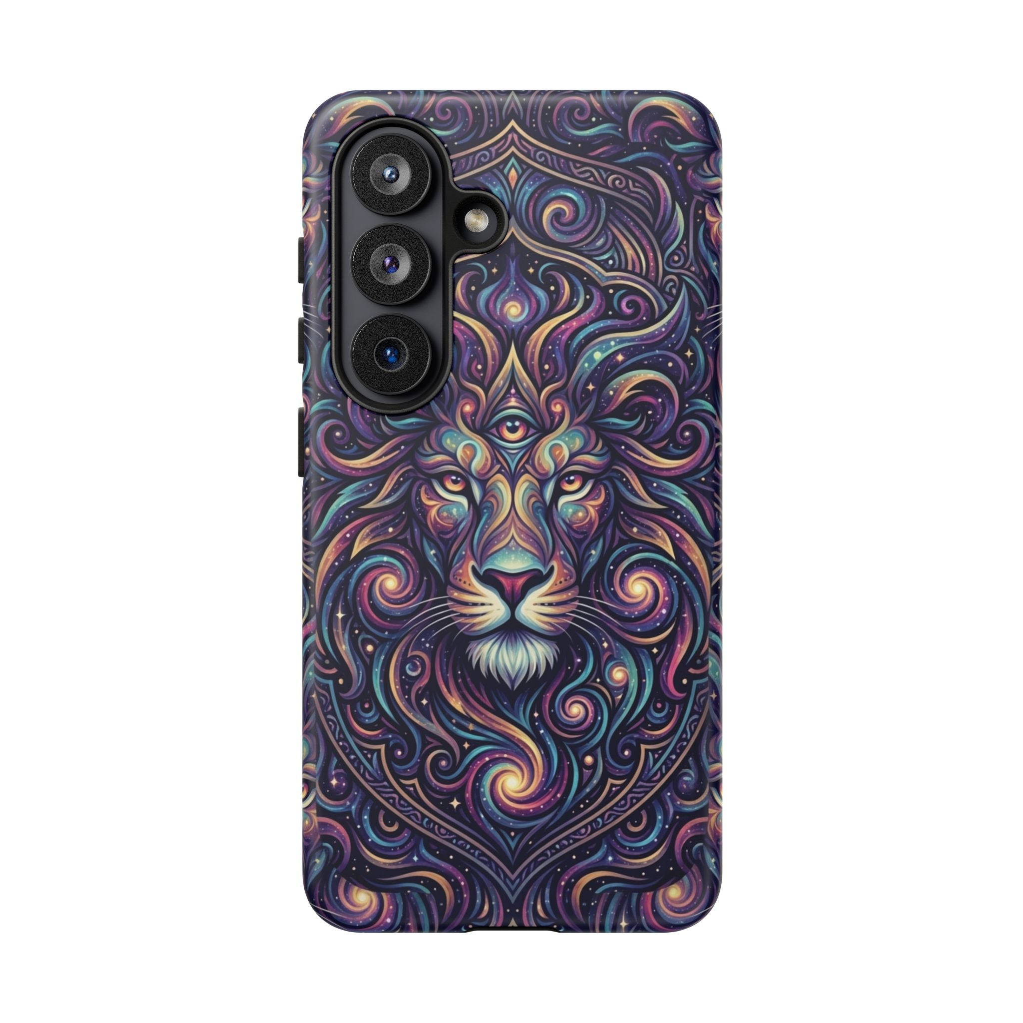 Lion Mandala Phone Case — Psychedelic Swirl Protective Cover