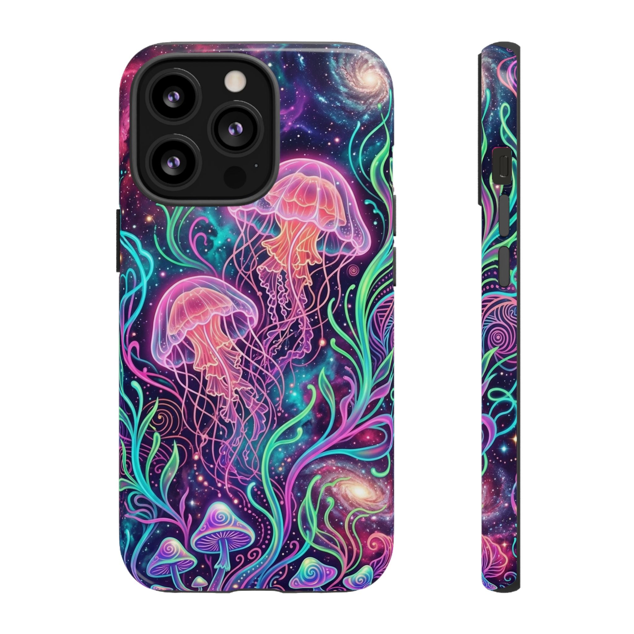Jellyfish Galaxy Phone Case – Neon Sea Mushroom Tough Case