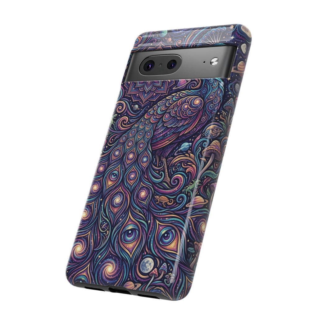 Peacock Mandala Phone Case — Protective Tough Case with Mystic Boho Design