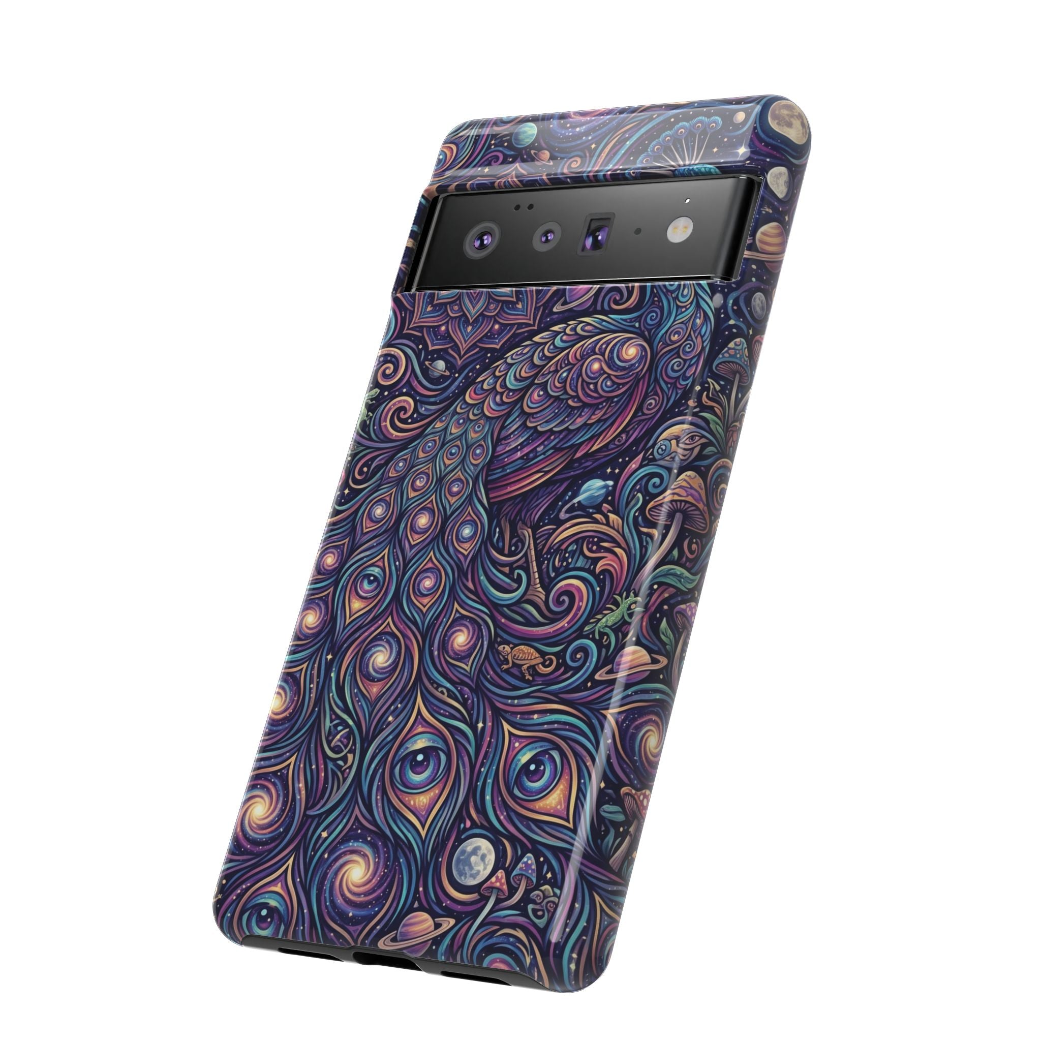 Peacock Mandala Phone Case — Protective Tough Case with Mystic Boho Design