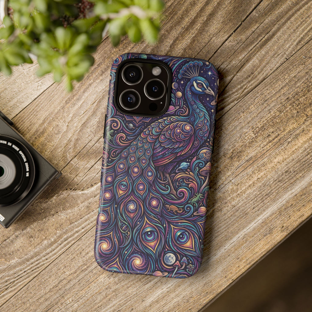 Peacock Mandala Phone Case — Protective Tough Case with Mystic Boho Design