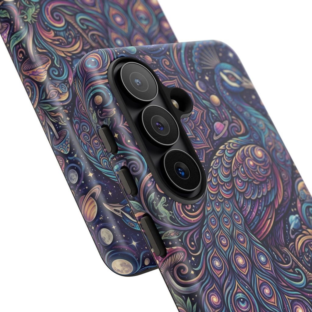 Peacock Mandala Phone Case — Protective Tough Case with Mystic Boho Design