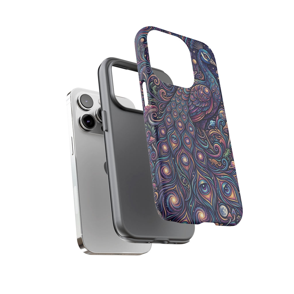 Peacock Mandala Phone Case — Protective Tough Case with Mystic Boho Design
