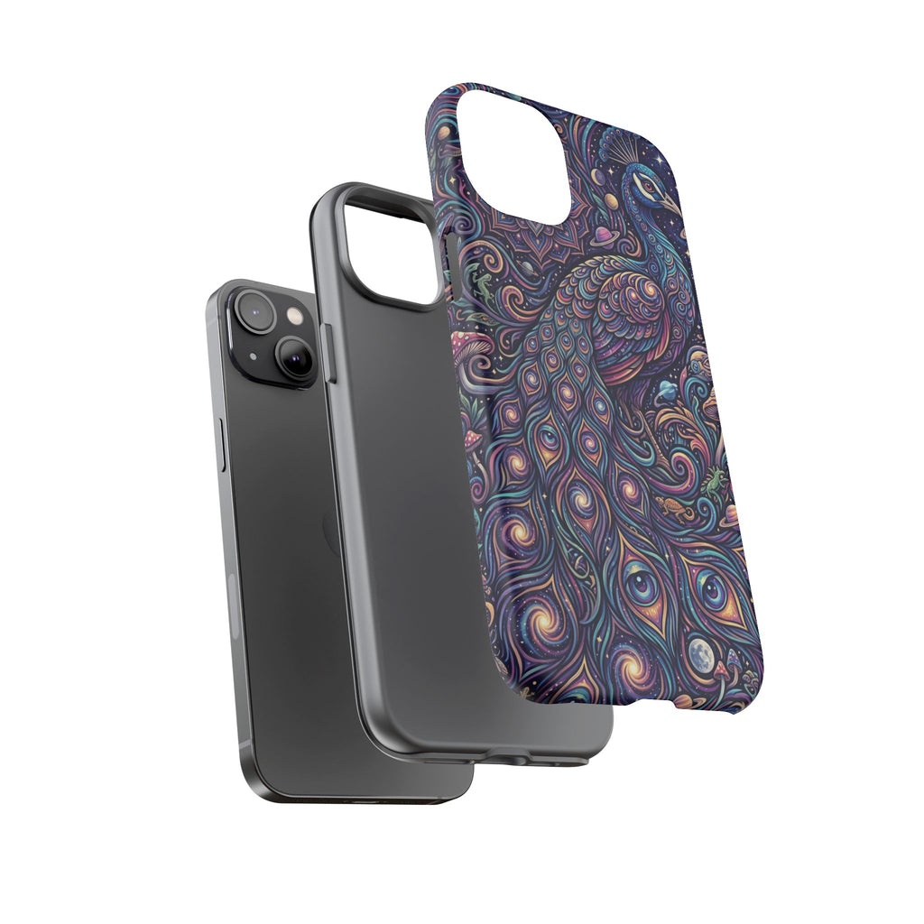 Peacock Mandala Phone Case — Protective Tough Case with Mystic Boho Design