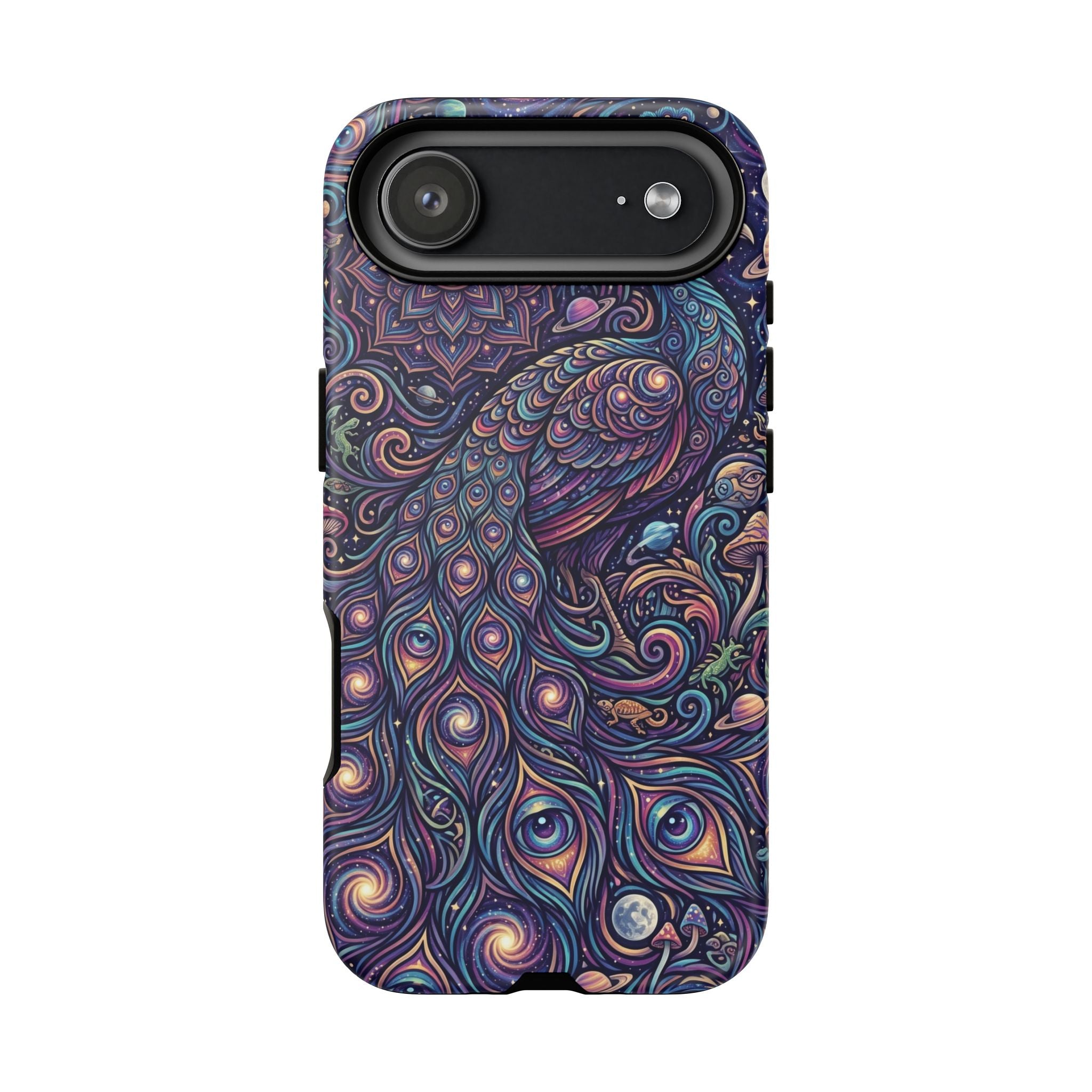 Peacock Mandala Phone Case — Protective Tough Case with Mystic Boho Design