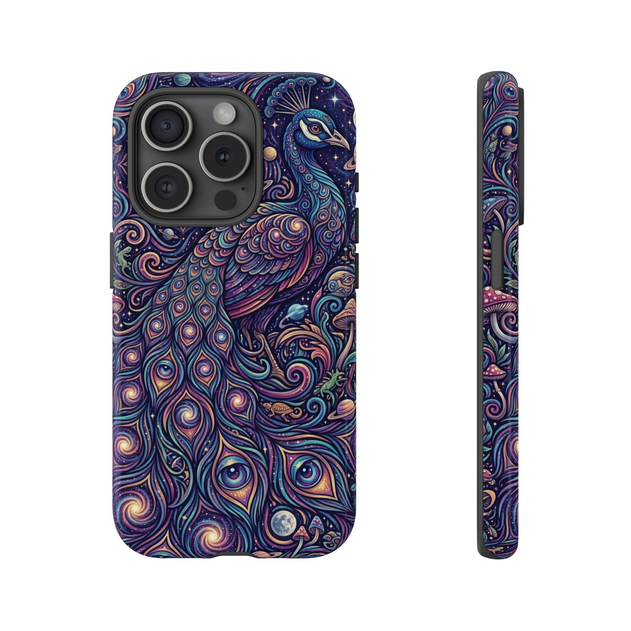 Peacock Mandala Phone Case — Protective Tough Case with Mystic Boho Design