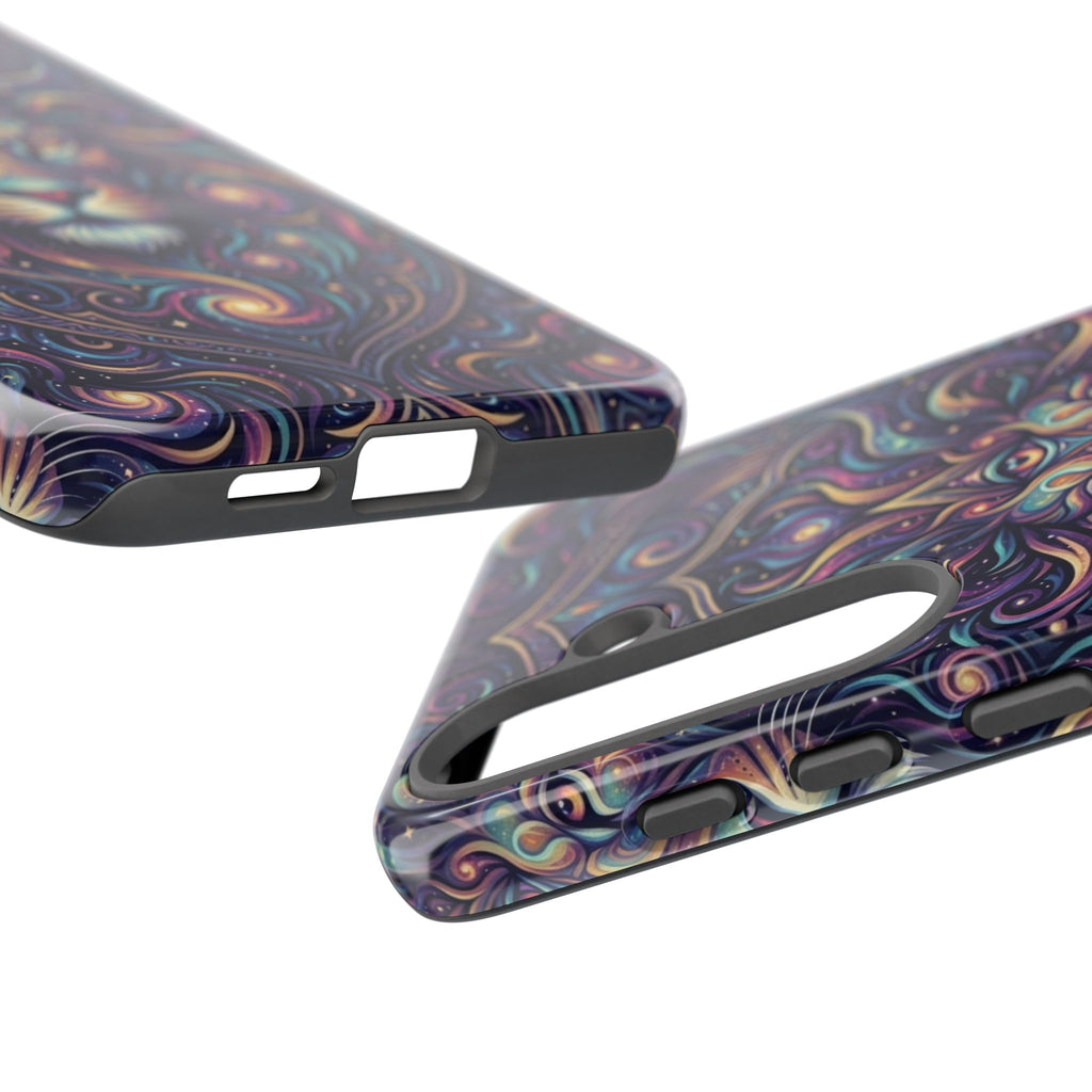 Lion Mandala Phone Case — Psychedelic Swirl Protective Cover