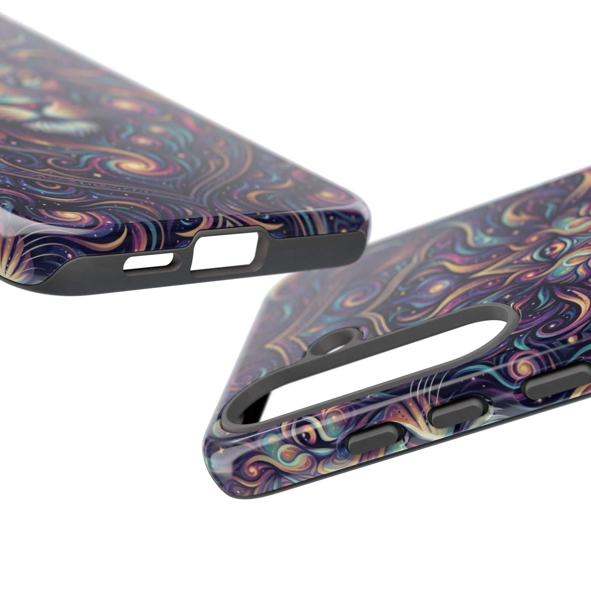 Lion Mandala Phone Case — Psychedelic Swirl Protective Cover
