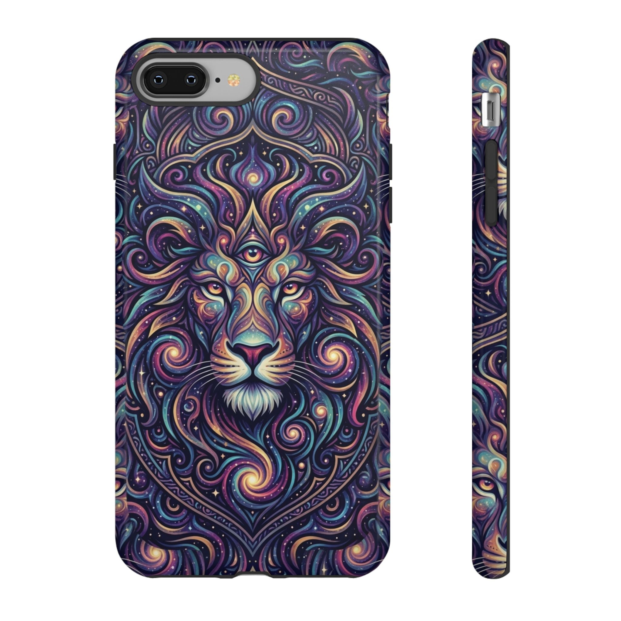 Lion Mandala Phone Case — Psychedelic Swirl Protective Cover