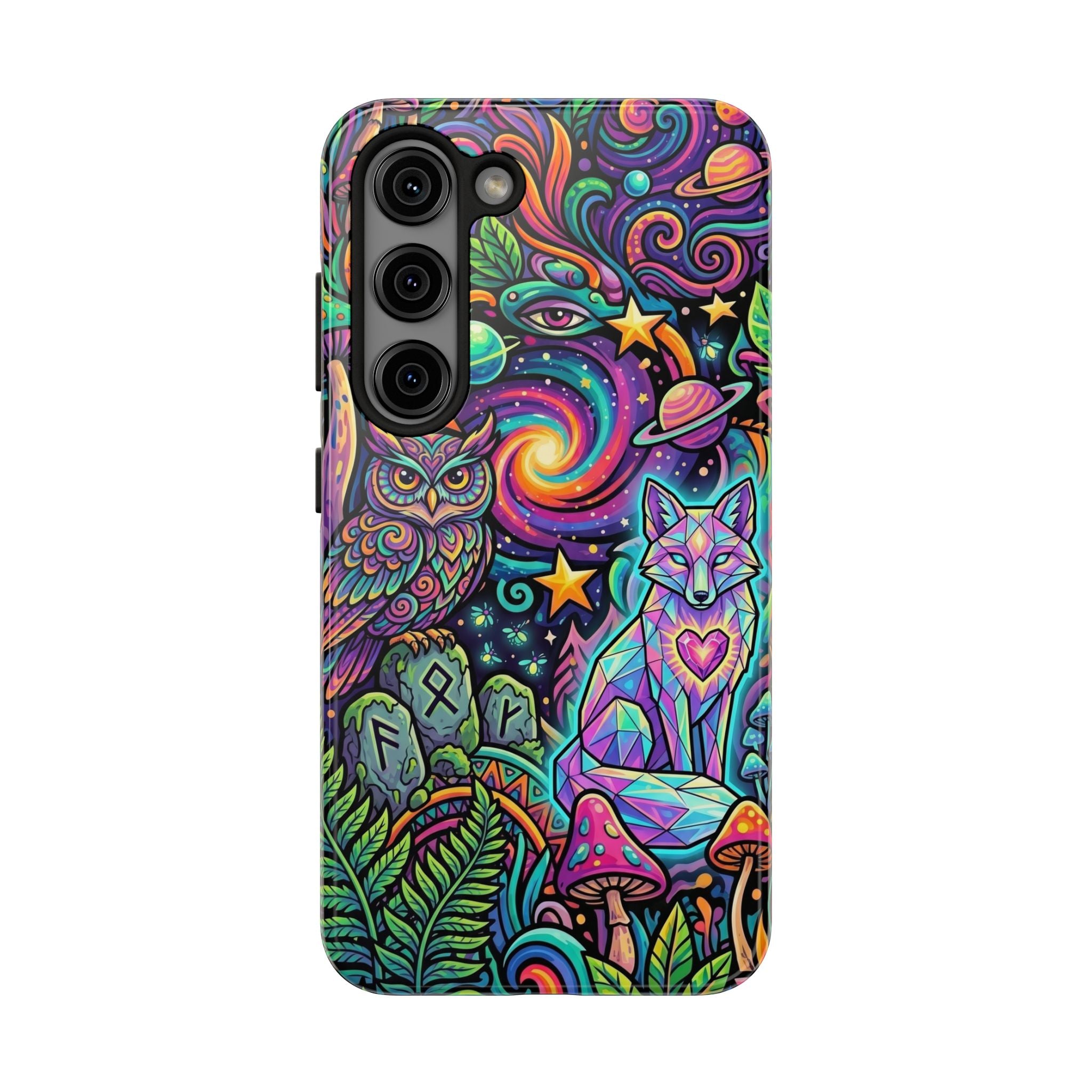Psychedelic Owl/Wolf Tough Phone Cases