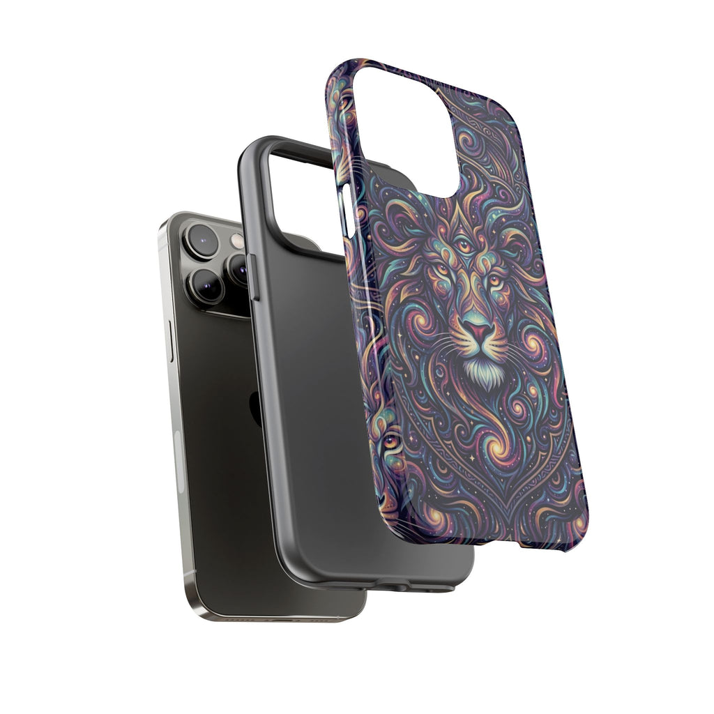Lion Mandala Phone Case — Psychedelic Swirl Protective Cover