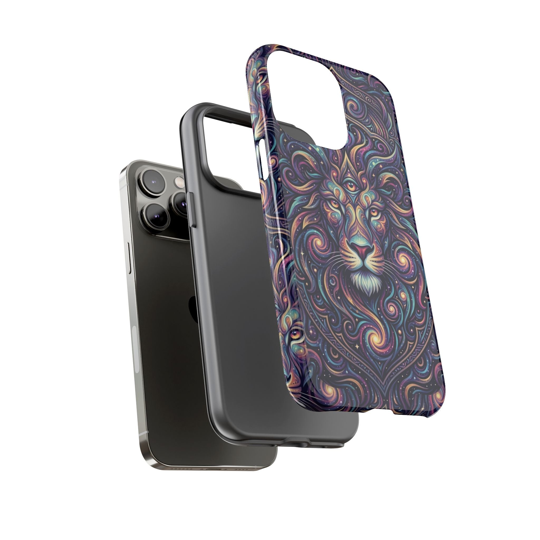Lion Mandala Phone Case — Psychedelic Swirl Protective Cover