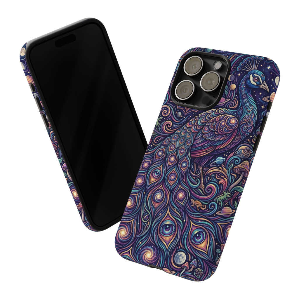 Peacock Mandala Phone Case — Protective Tough Case with Mystic Boho Design