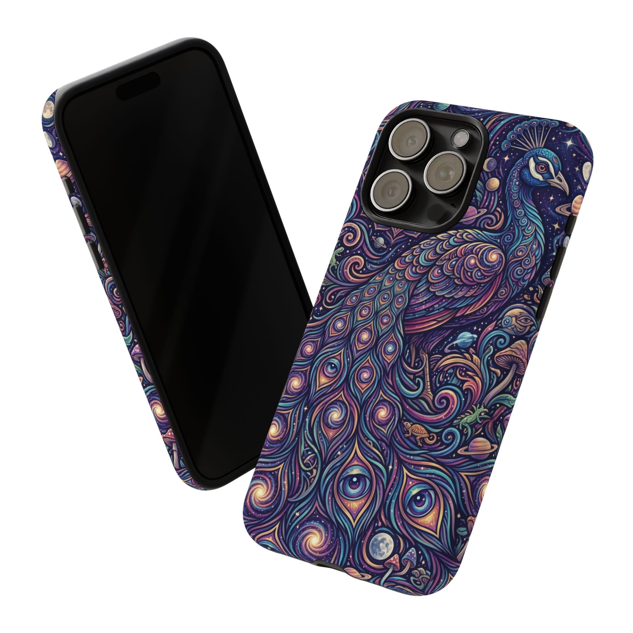 Peacock Mandala Phone Case — Protective Tough Case with Mystic Boho Design