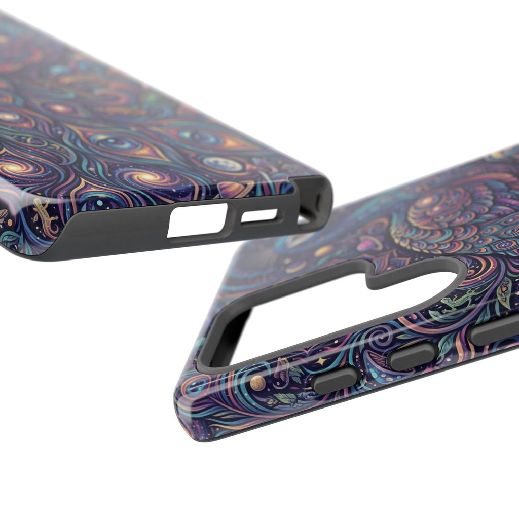 Peacock Mandala Phone Case — Protective Tough Case with Mystic Boho Design