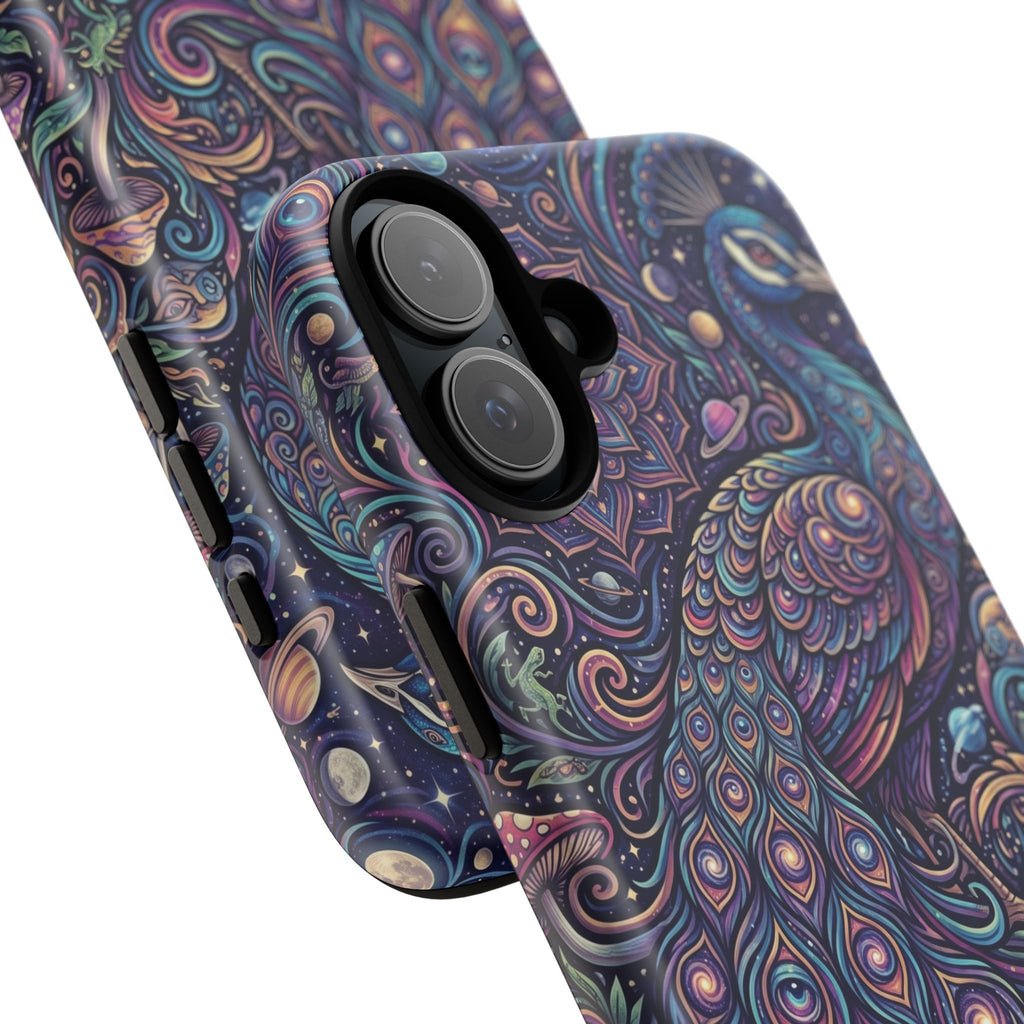 Peacock Mandala Phone Case — Protective Tough Case with Mystic Boho Design
