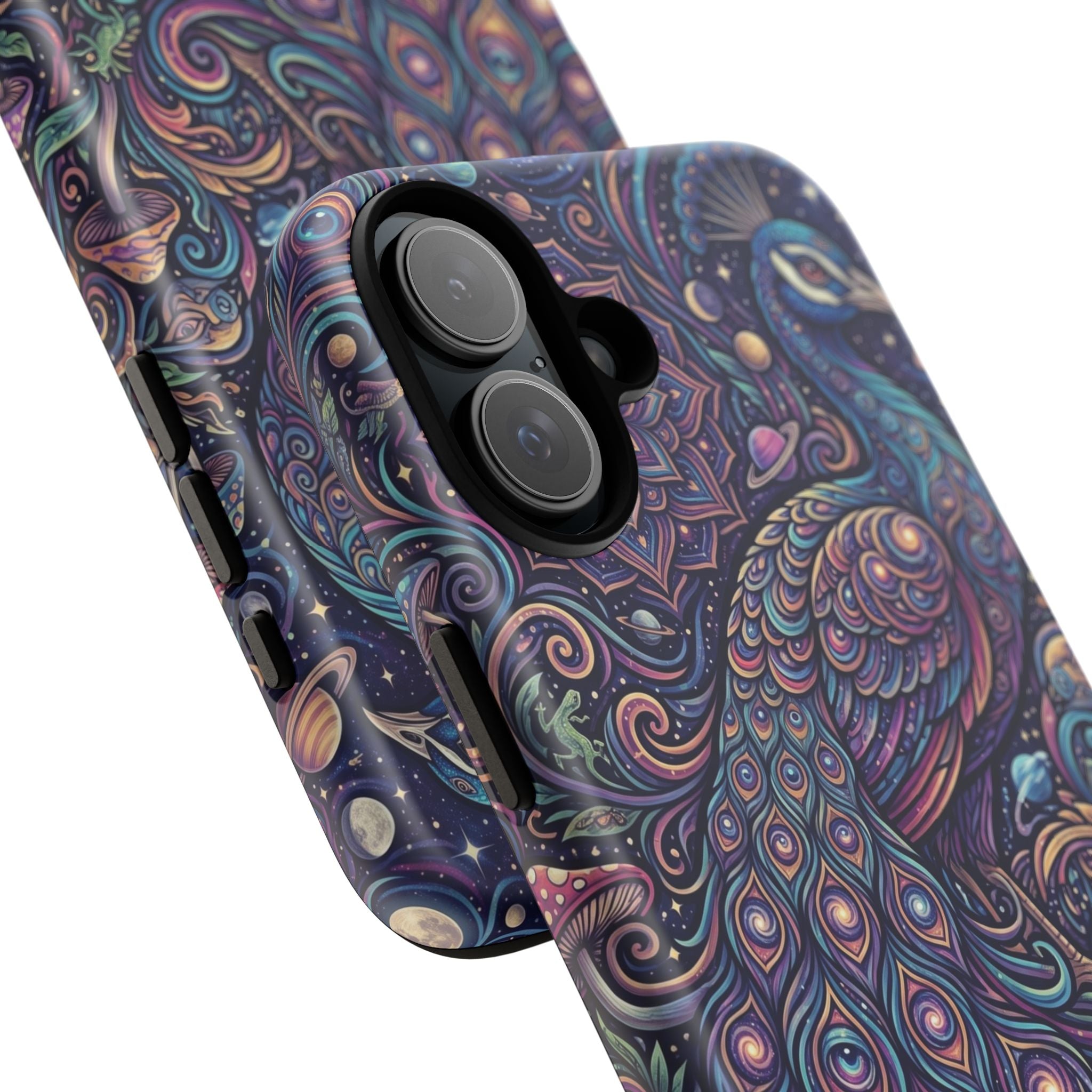 Peacock Mandala Phone Case — Protective Tough Case with Mystic Boho Design