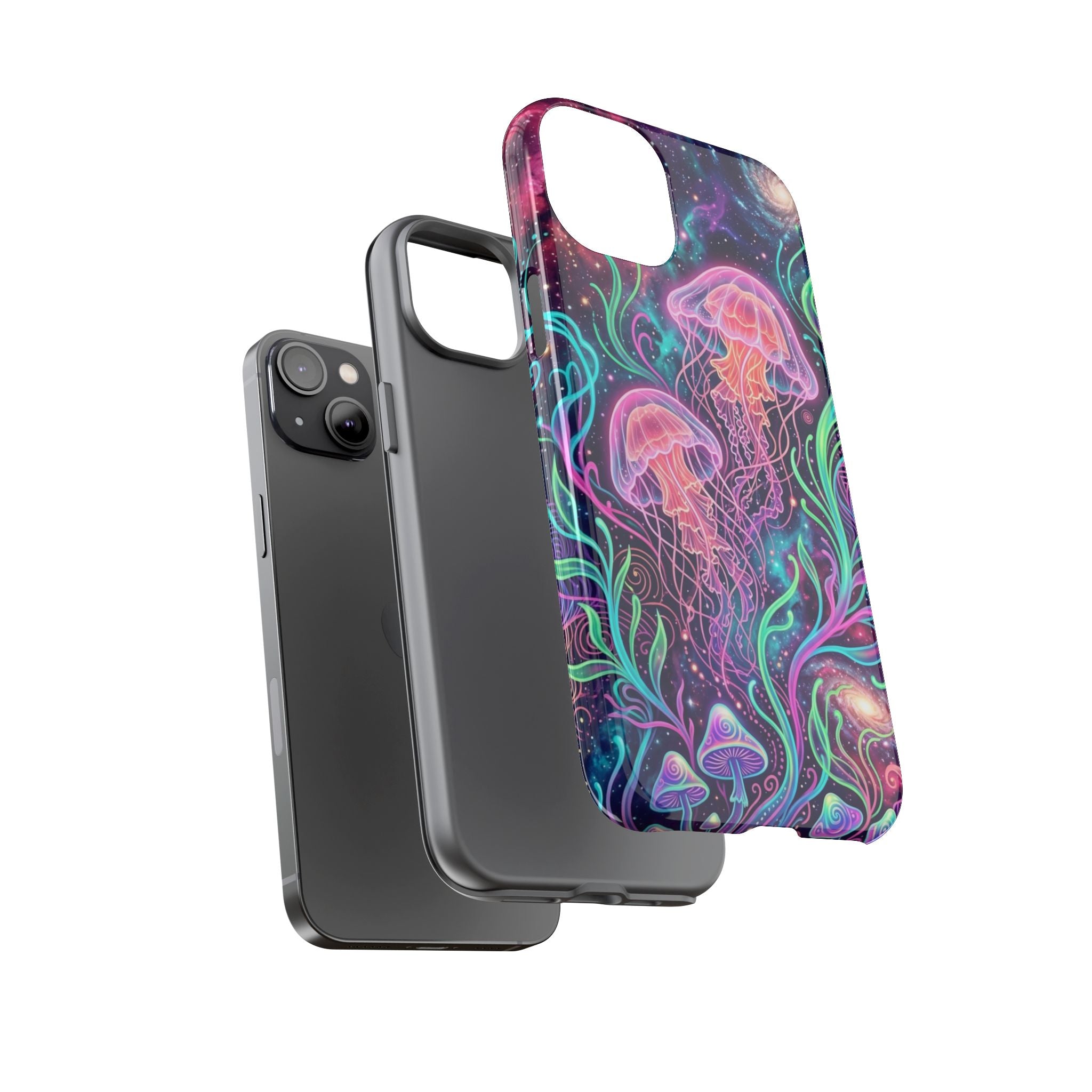 Jellyfish Galaxy Phone Case – Neon Sea Mushroom Tough Case