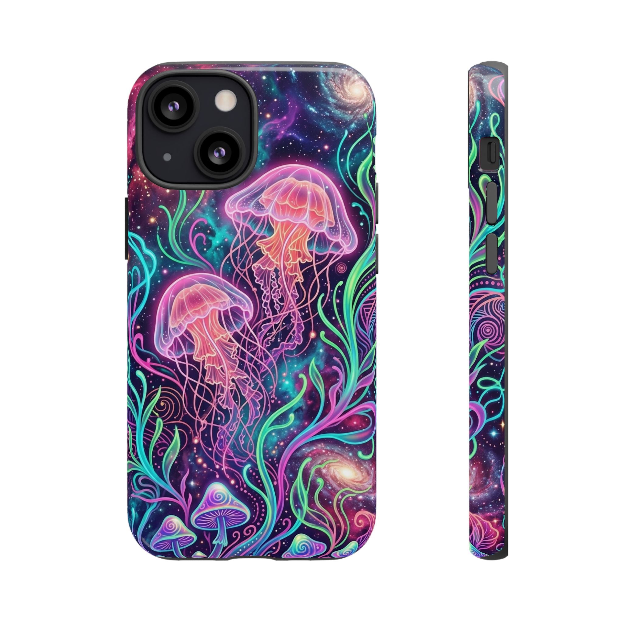 Jellyfish Galaxy Phone Case – Neon Sea Mushroom Tough Case
