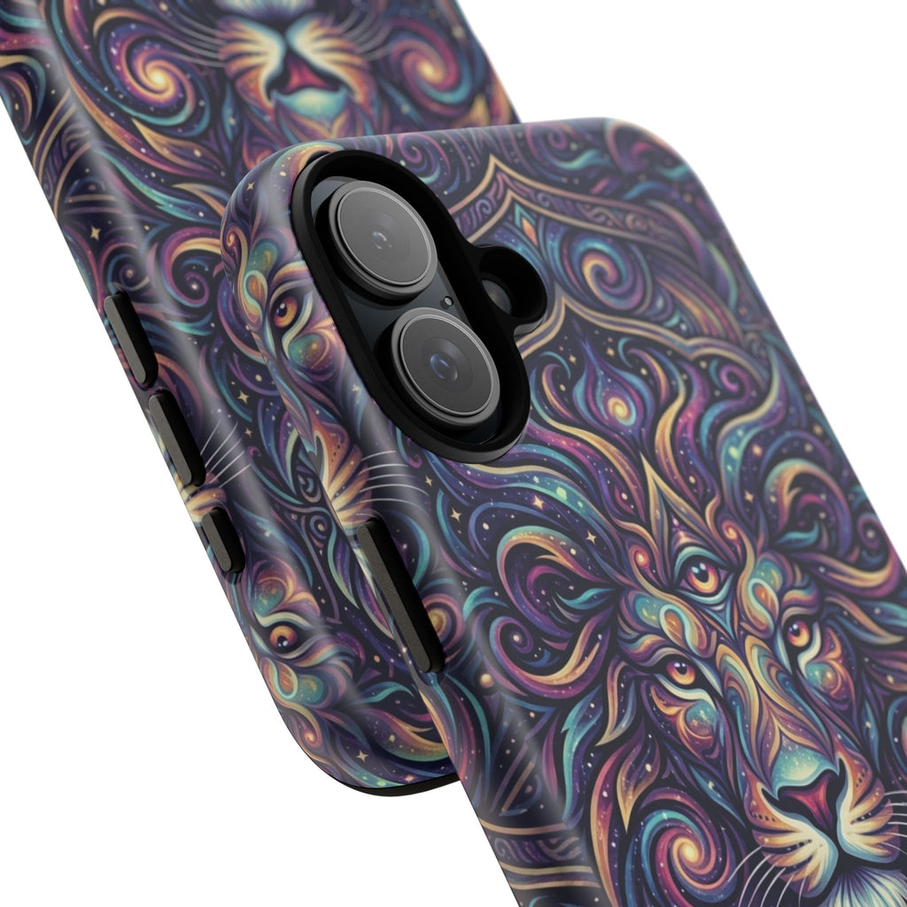 Lion Mandala Phone Case — Psychedelic Swirl Protective Cover