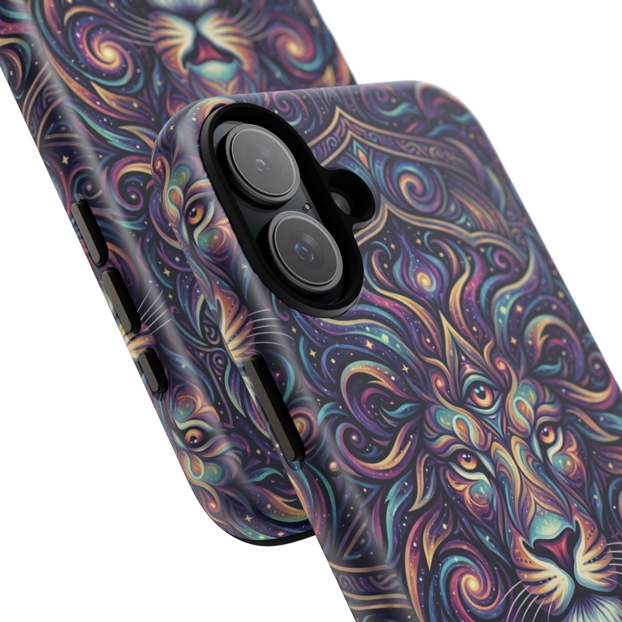 Lion Mandala Phone Case — Psychedelic Swirl Protective Cover