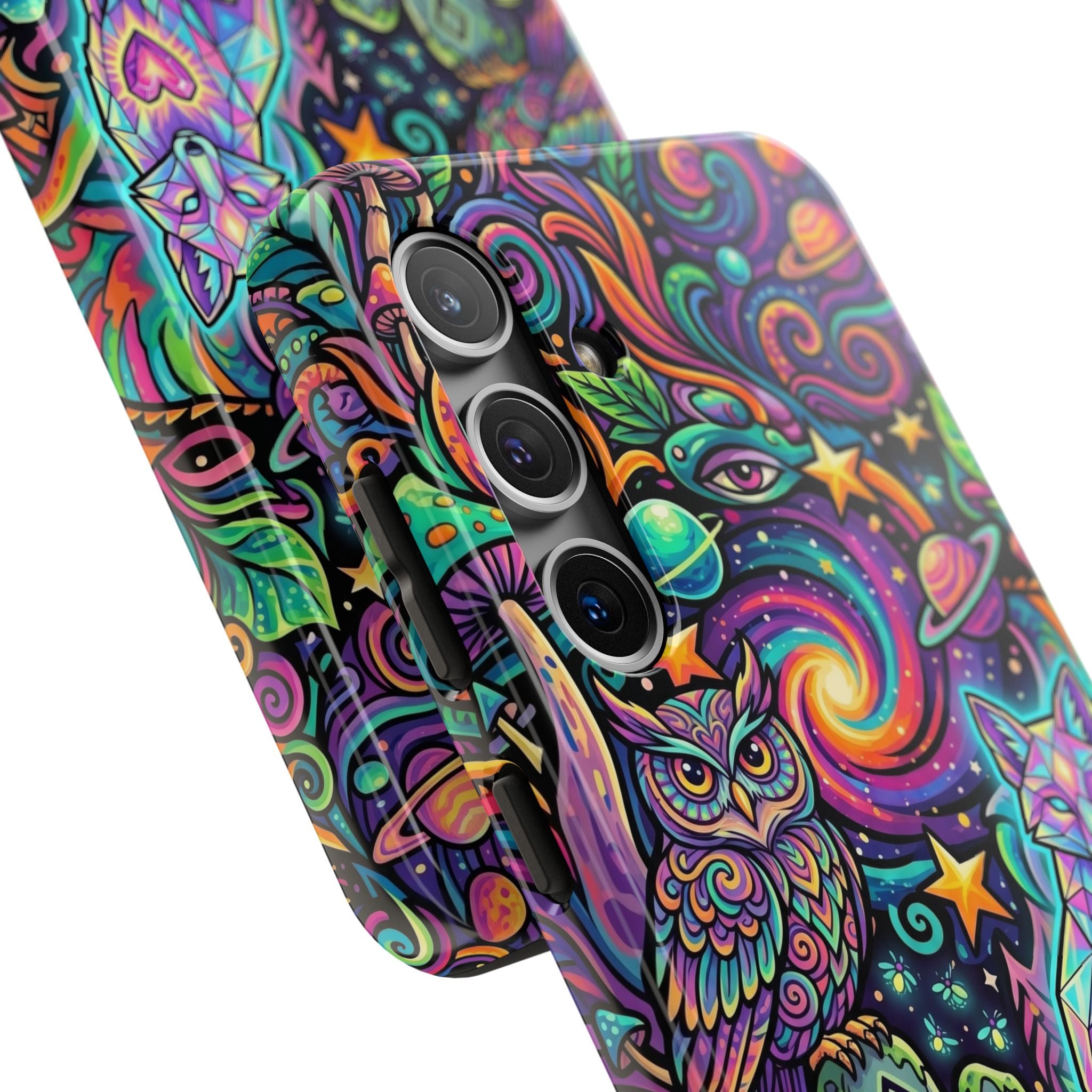 Psychedelic Owl/Wolf Tough Phone Cases