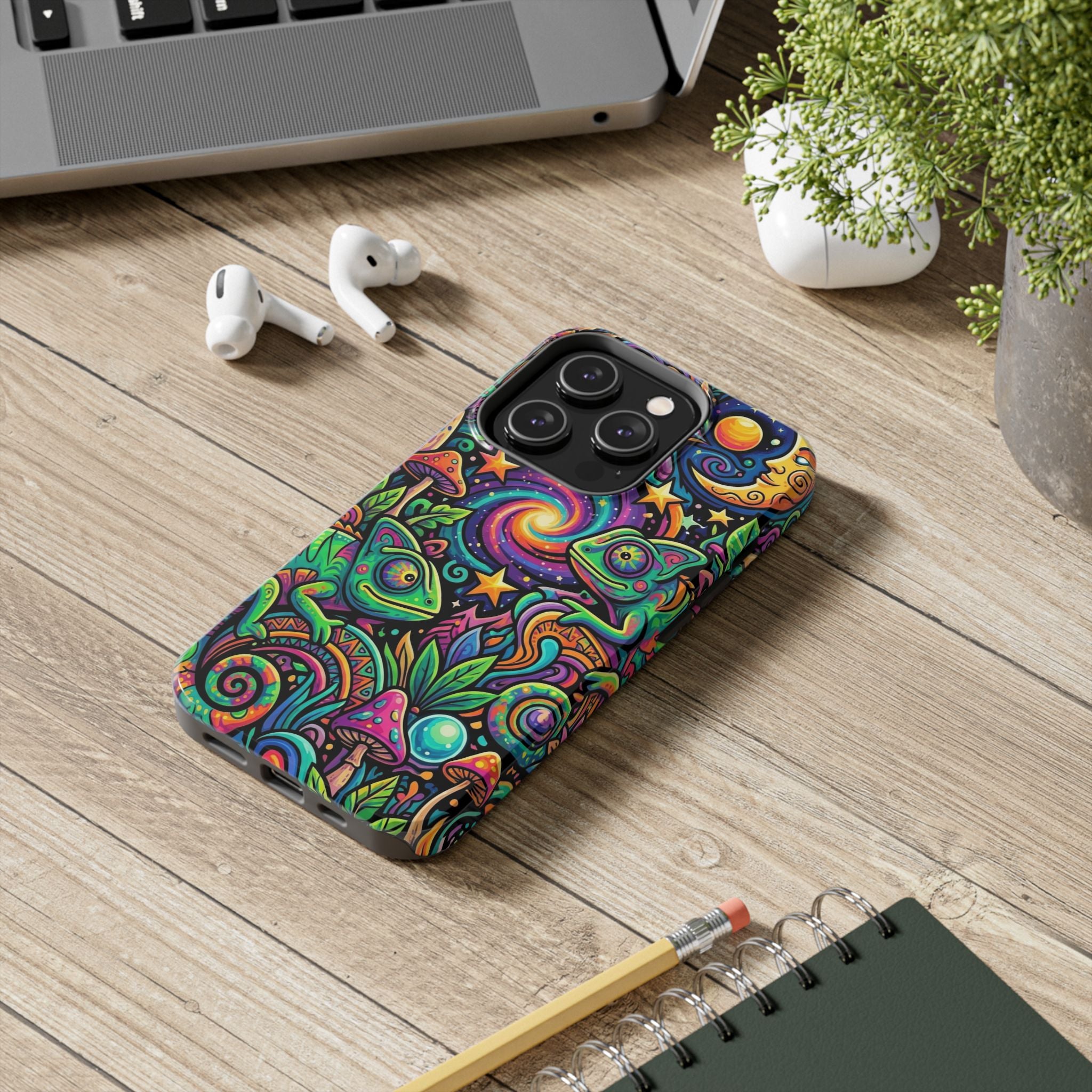 Psychedelic Chameleon Swirl Tough Phone Case