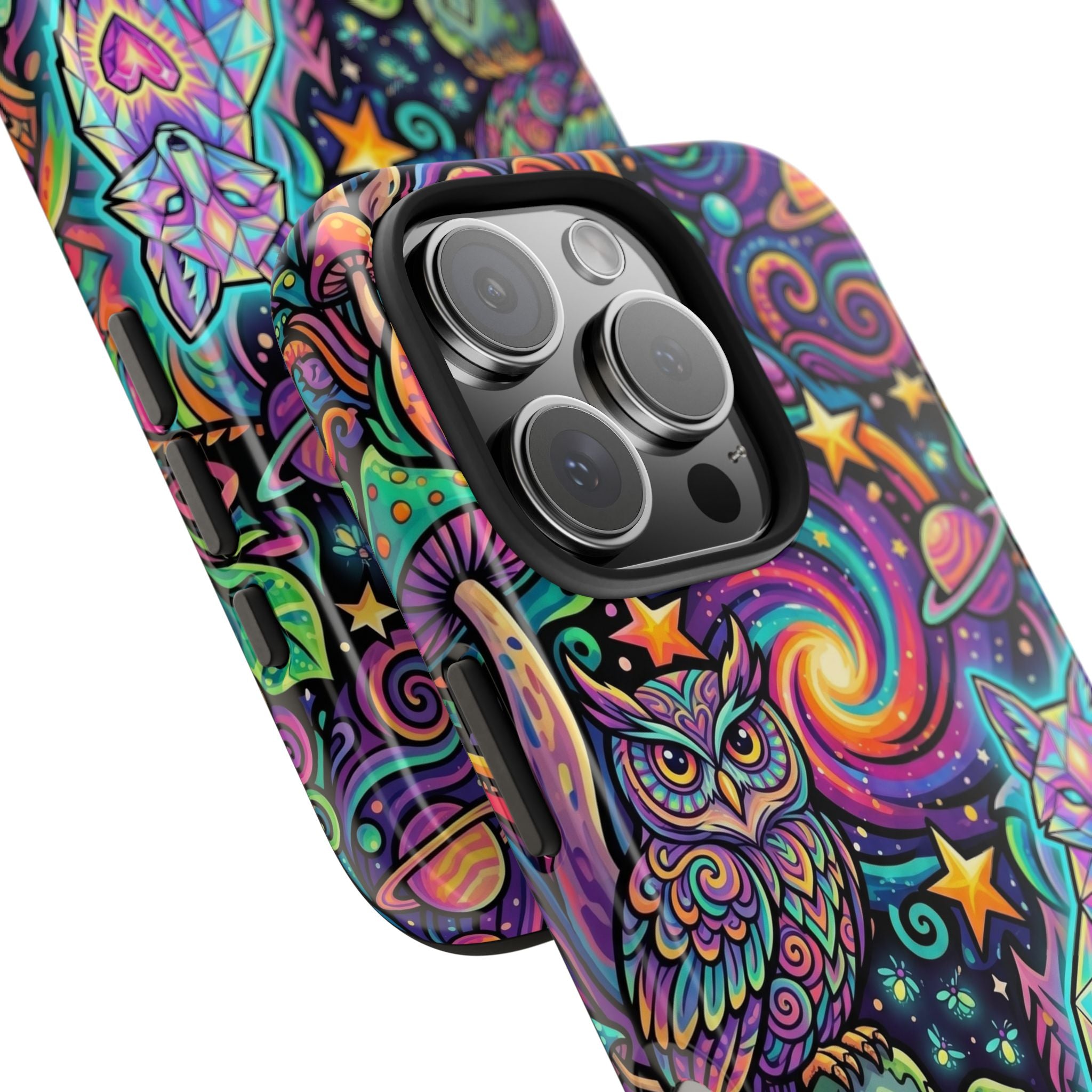 Psychedelic Owl/Wolf Tough Phone Cases